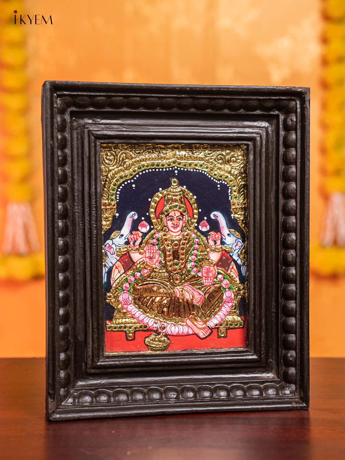 Gaja Lakshmi Tanjore Painting  (11x9 Inch) - KJ28119 - Image 2