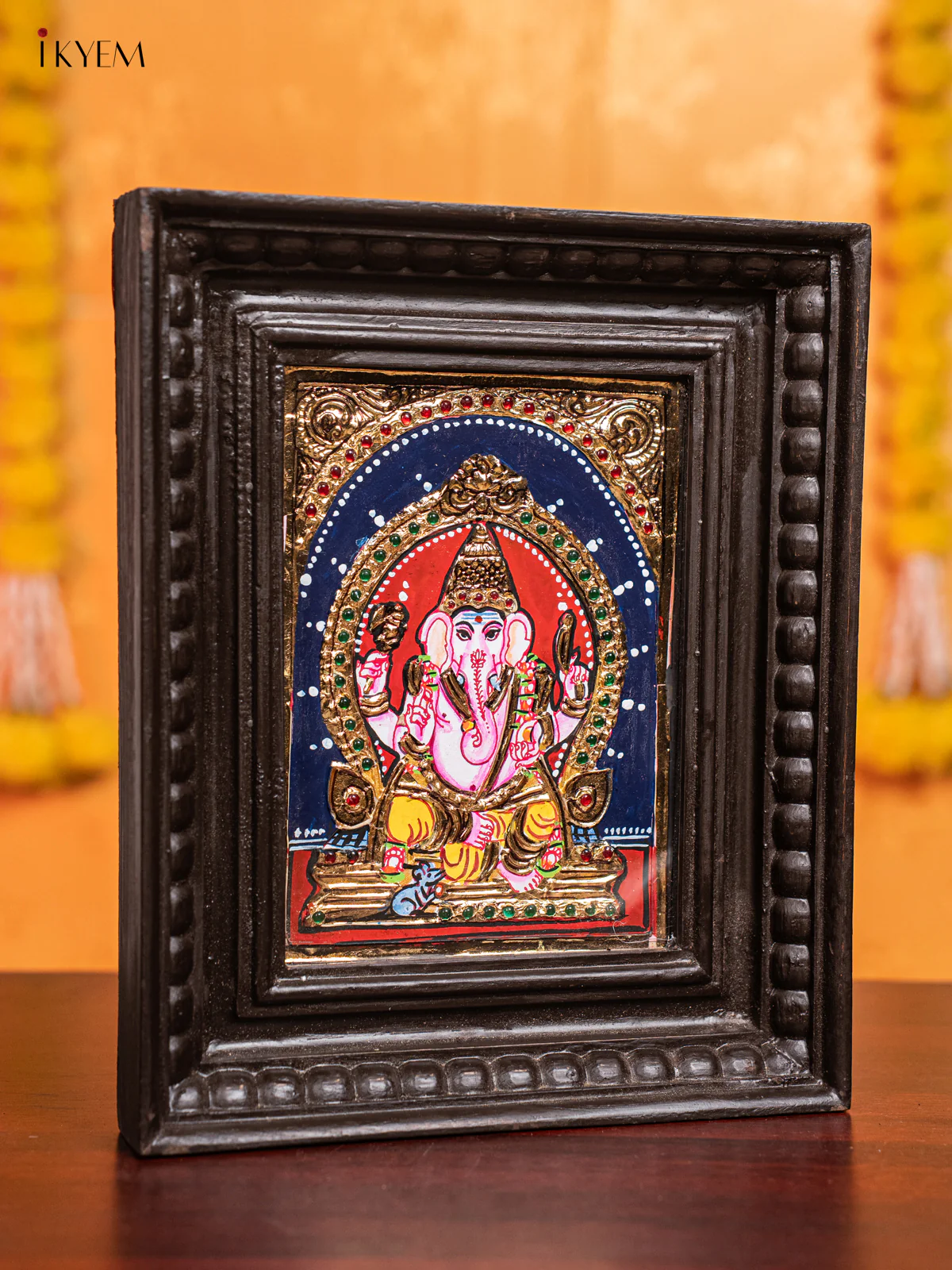 Lord Ganesha Tanjore Painting - (11x9) Inch - KJ28131 - Image 2