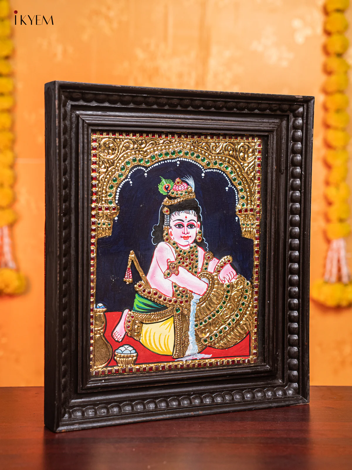 Butter Krishna Tanjore Painting  (15x13 Inch) - KJ28140 - Image 2
