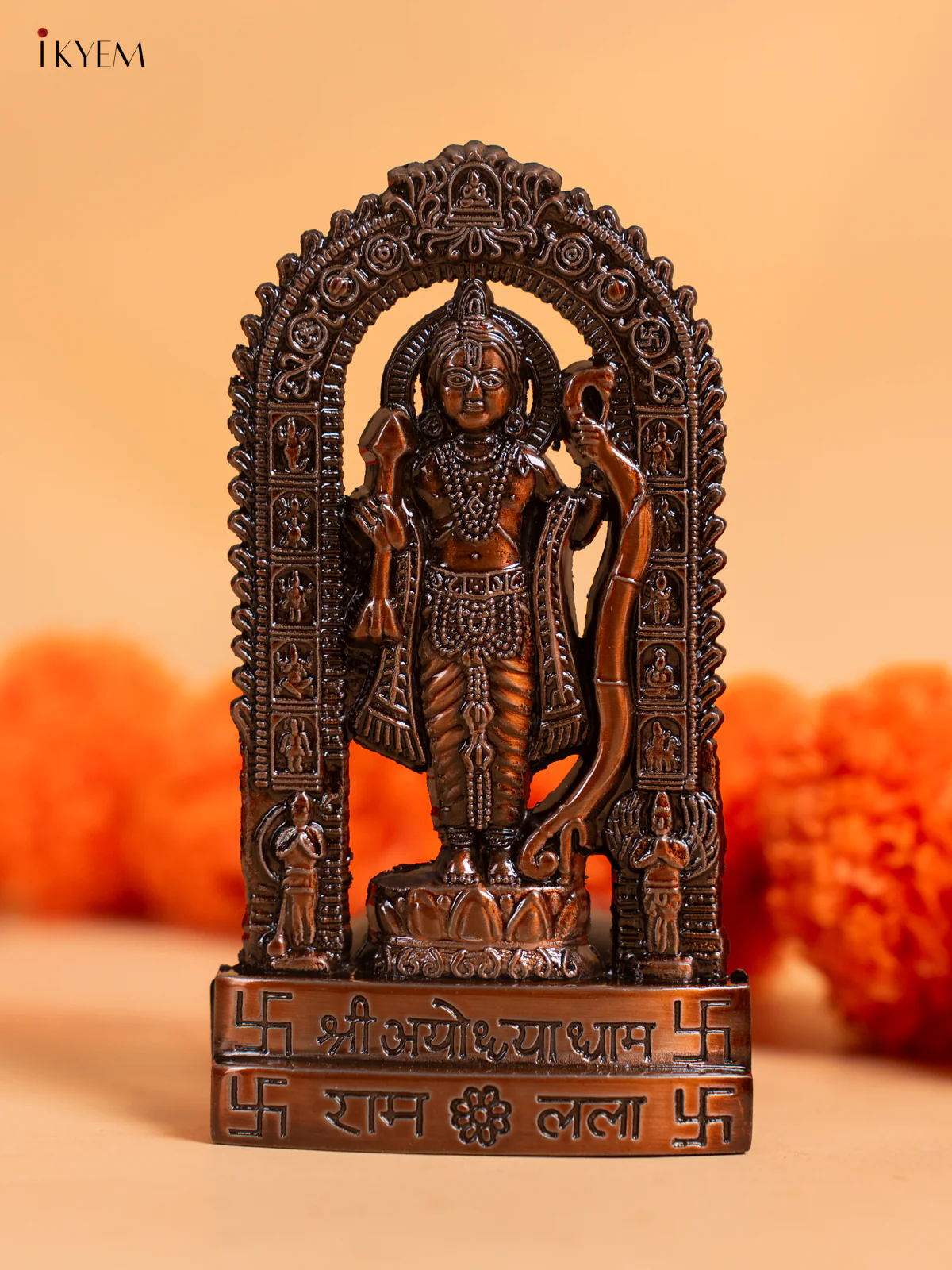 Copper Metal Shri Ram Statue - 4.5 Inch - KJ29114