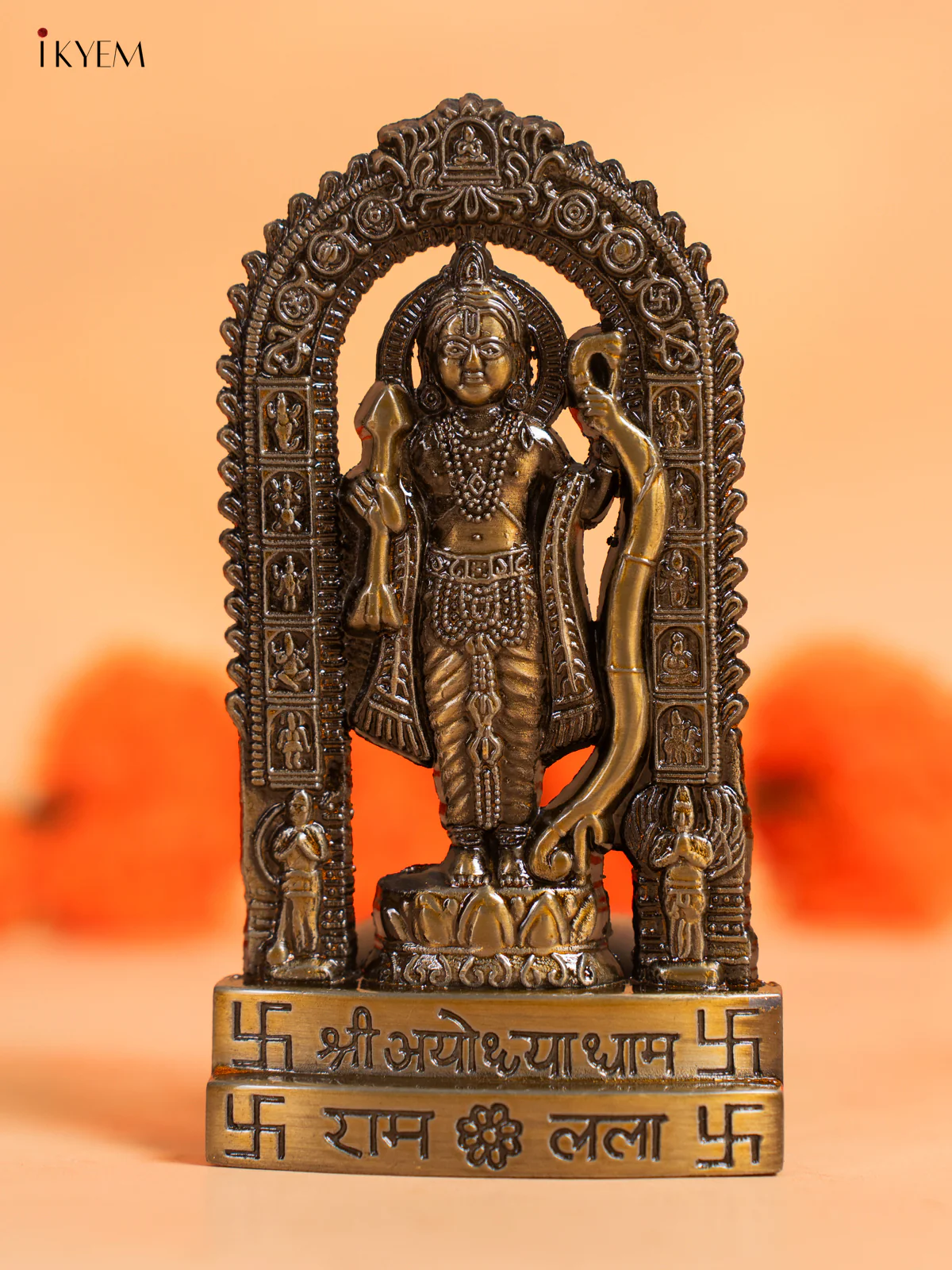 Gold Metal Shri Ram Statue - 4.5 Inch - KJ29115