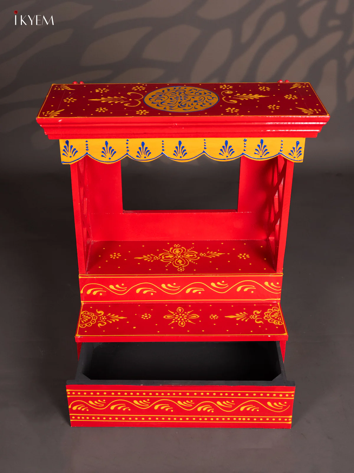 Hand-Painted Wooden Temple - 18.5 Inch - Red - KJ31113 - Image 2