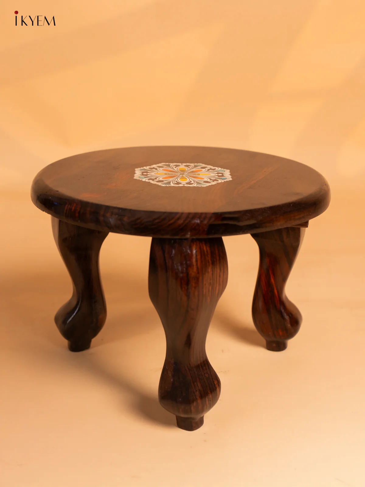 Mysore Rosewood Inlay Stool - 8.5 Inches - KJ31127