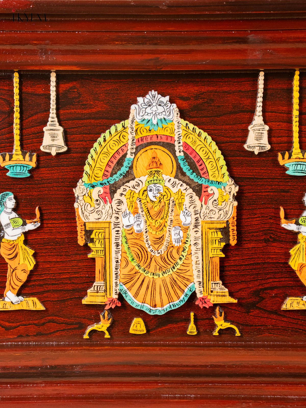 Mysore Rosewood Inlay 3D Panel - Balaji and Padmavathi - (13×31) Inch - KJ31136 - Image 4