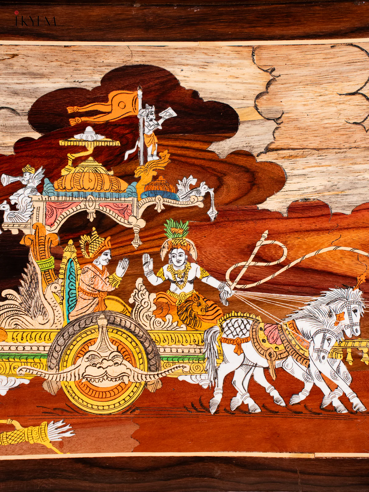 Geethopadesam Mysore Rosewood Inlay 3D Panel - Bhaarath - (18.3×30) Inch - KJ31140 - Image 3