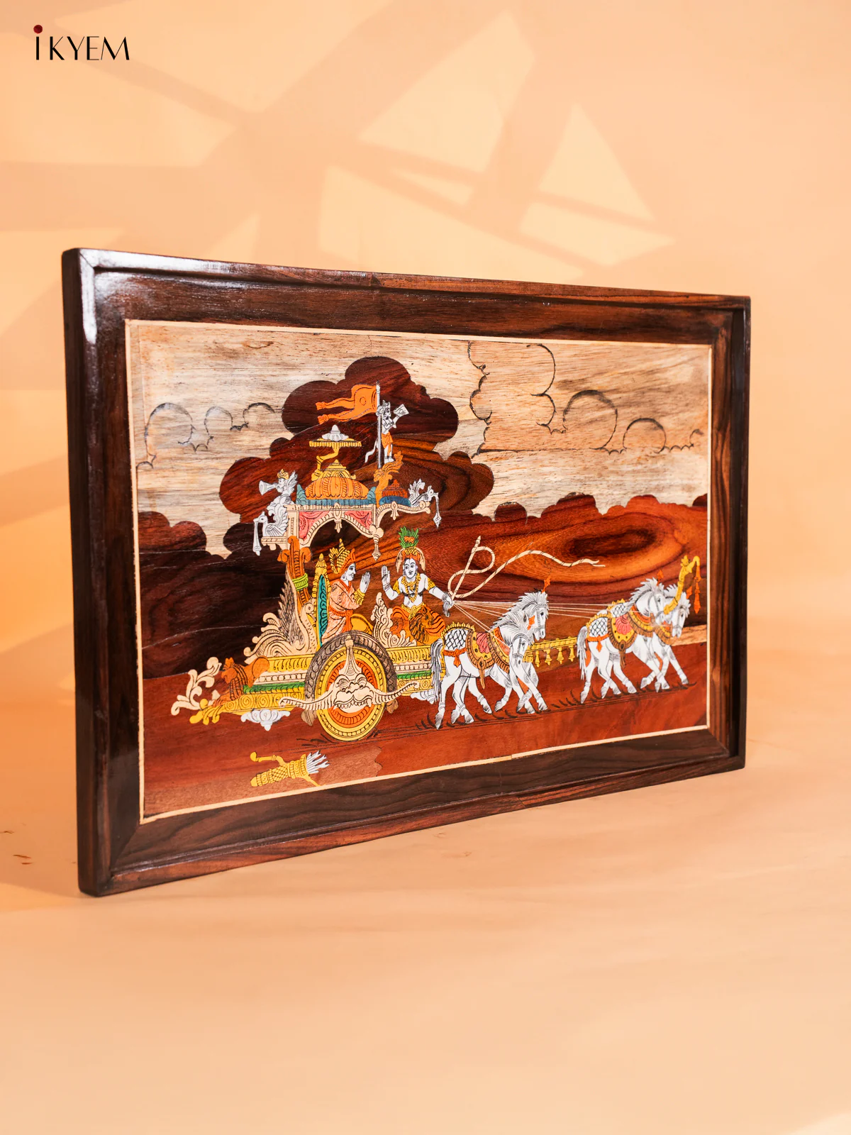 Geethopadesam Mysore Rosewood Inlay 3D Panel - Bhaarath - (18.3×30) Inch - KJ31140 - Image 4