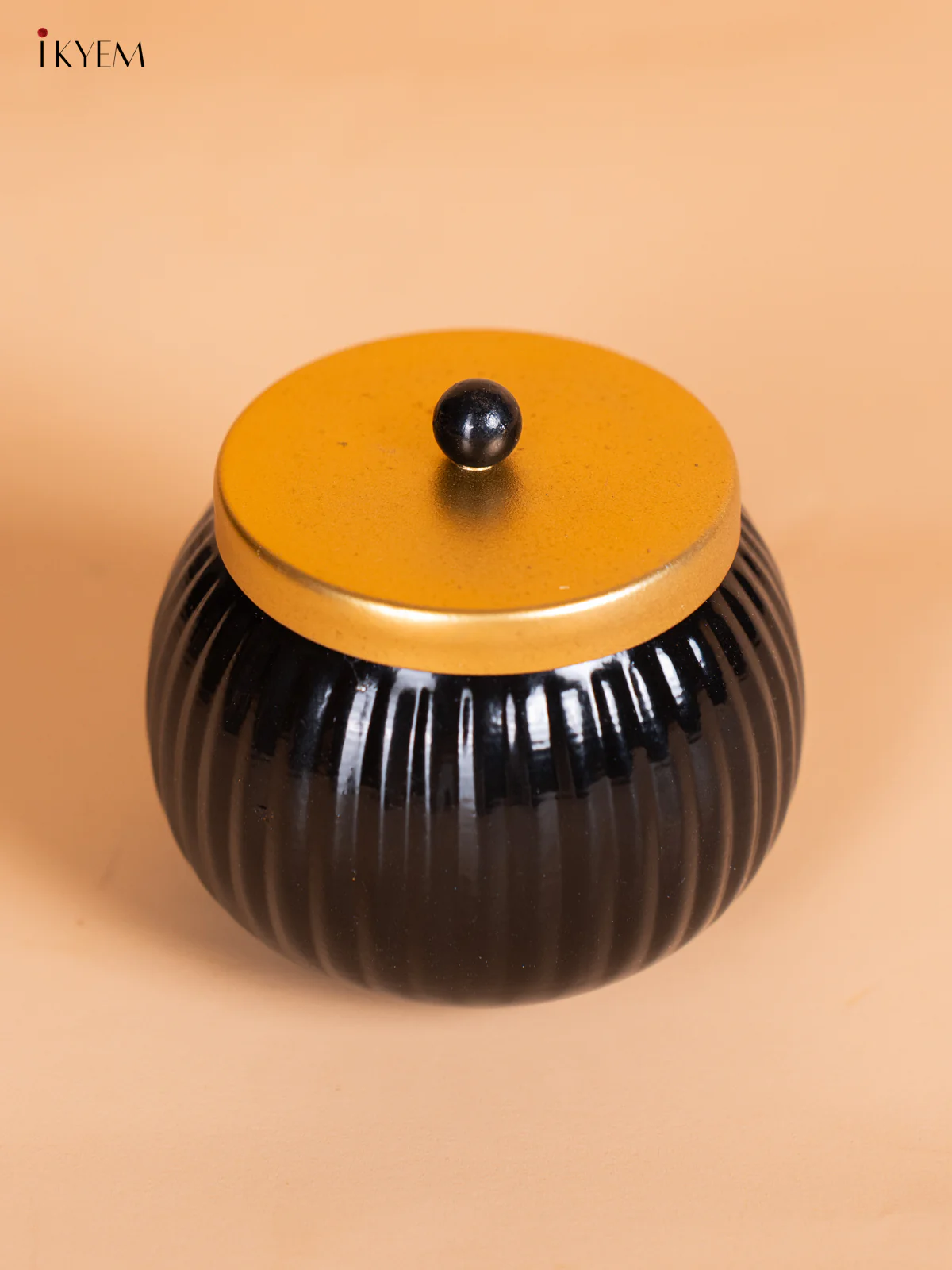Metal Dry Fruit Nuts Box - Black - 3.5 Inch - KJ31244