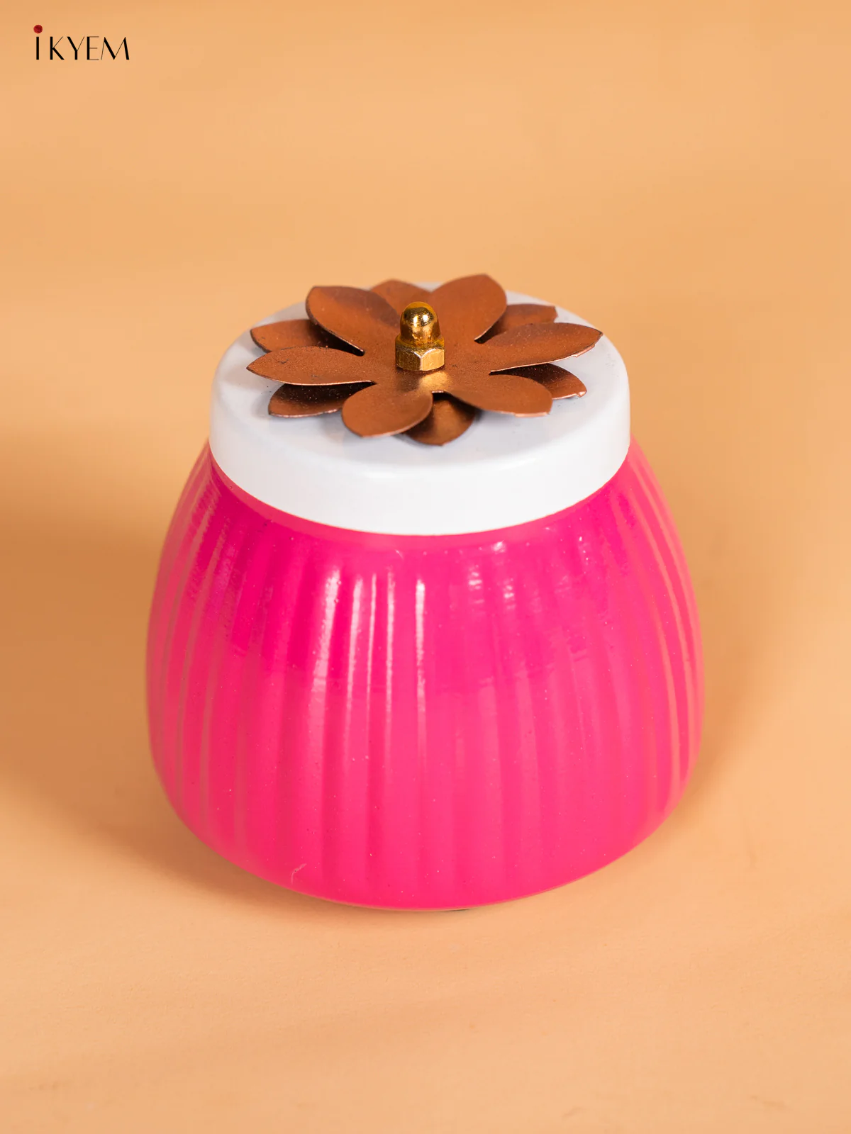 Metal Dry Fruit Nuts Box - Pink - 3.5 Inch - KJ31245