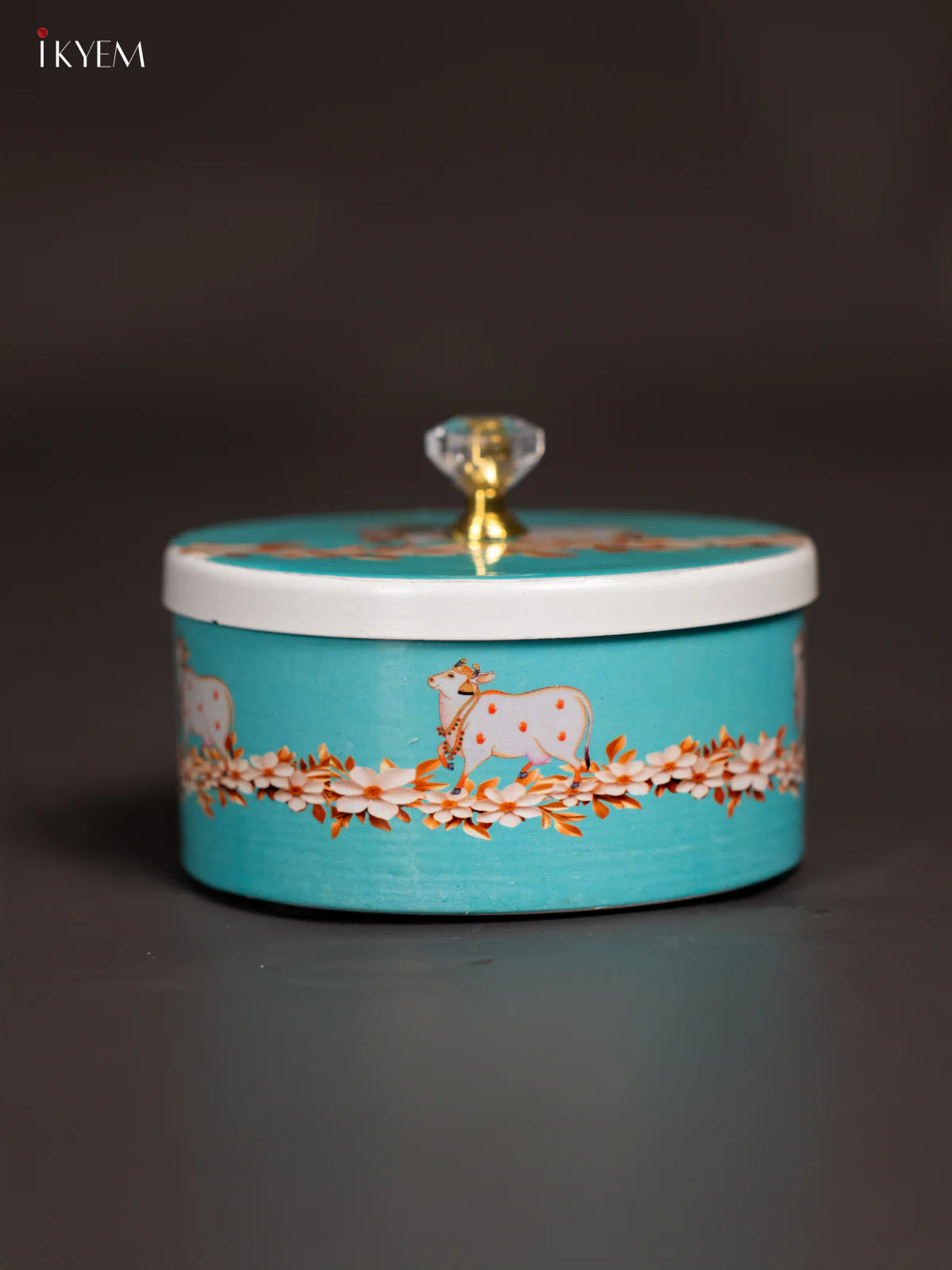 Cow Digital Printed Metal Nuts Box - Sky Blue - KJ31247 - Image 2