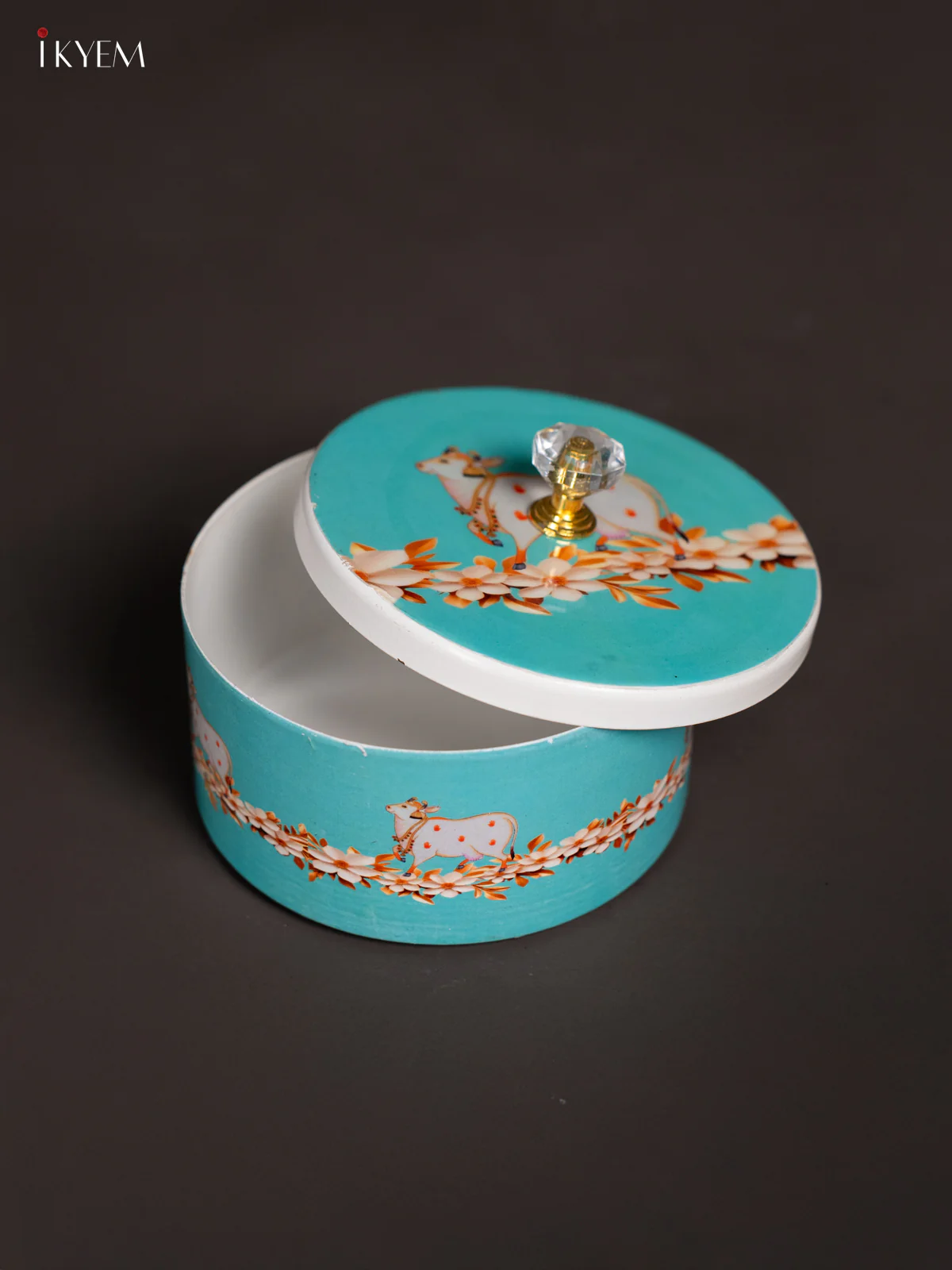 Cow Digital Printed Metal Nuts Box - Sky Blue - KJ31247 - Image 3