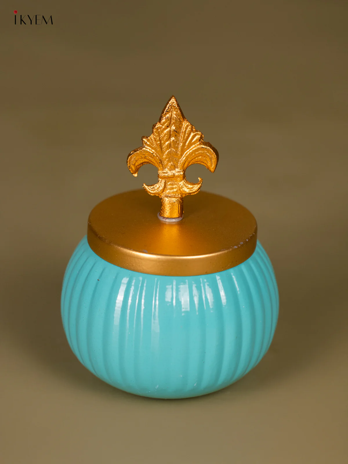 Metal Dry Fruit Nuts Jar in Teal - 5 Inch - KK01120