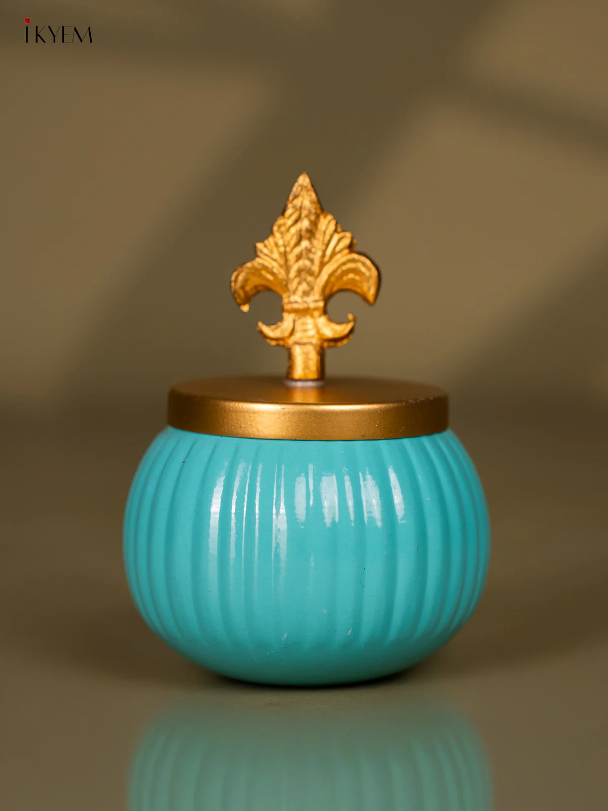 Metal Dry Fruit Nuts Jar in Teal - 5 Inch - KK01120 - Image 2