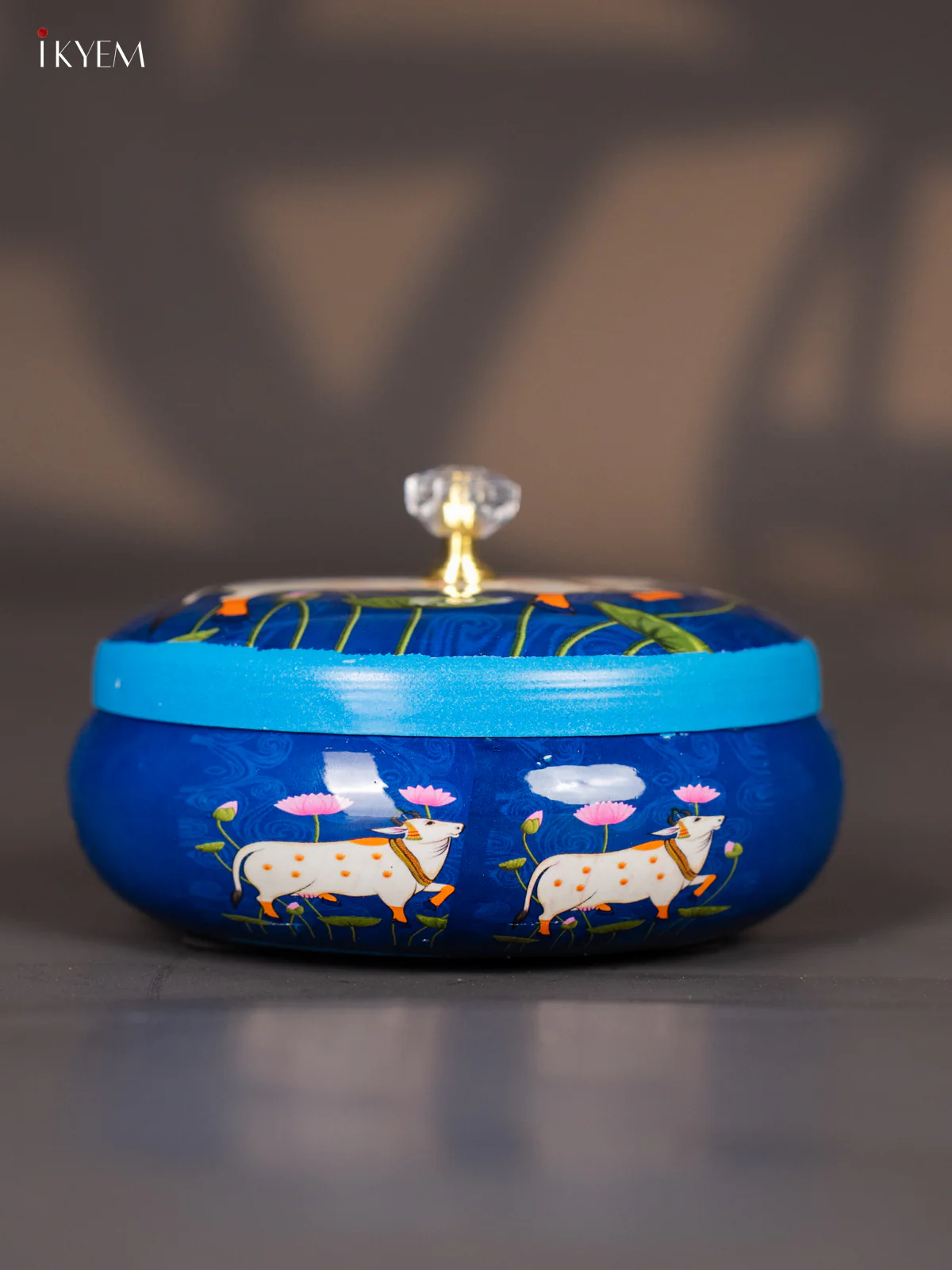 Cow Digital Printed Dryfruit nuts jar - Blue - 5 Inch - KK01128 - Image 2