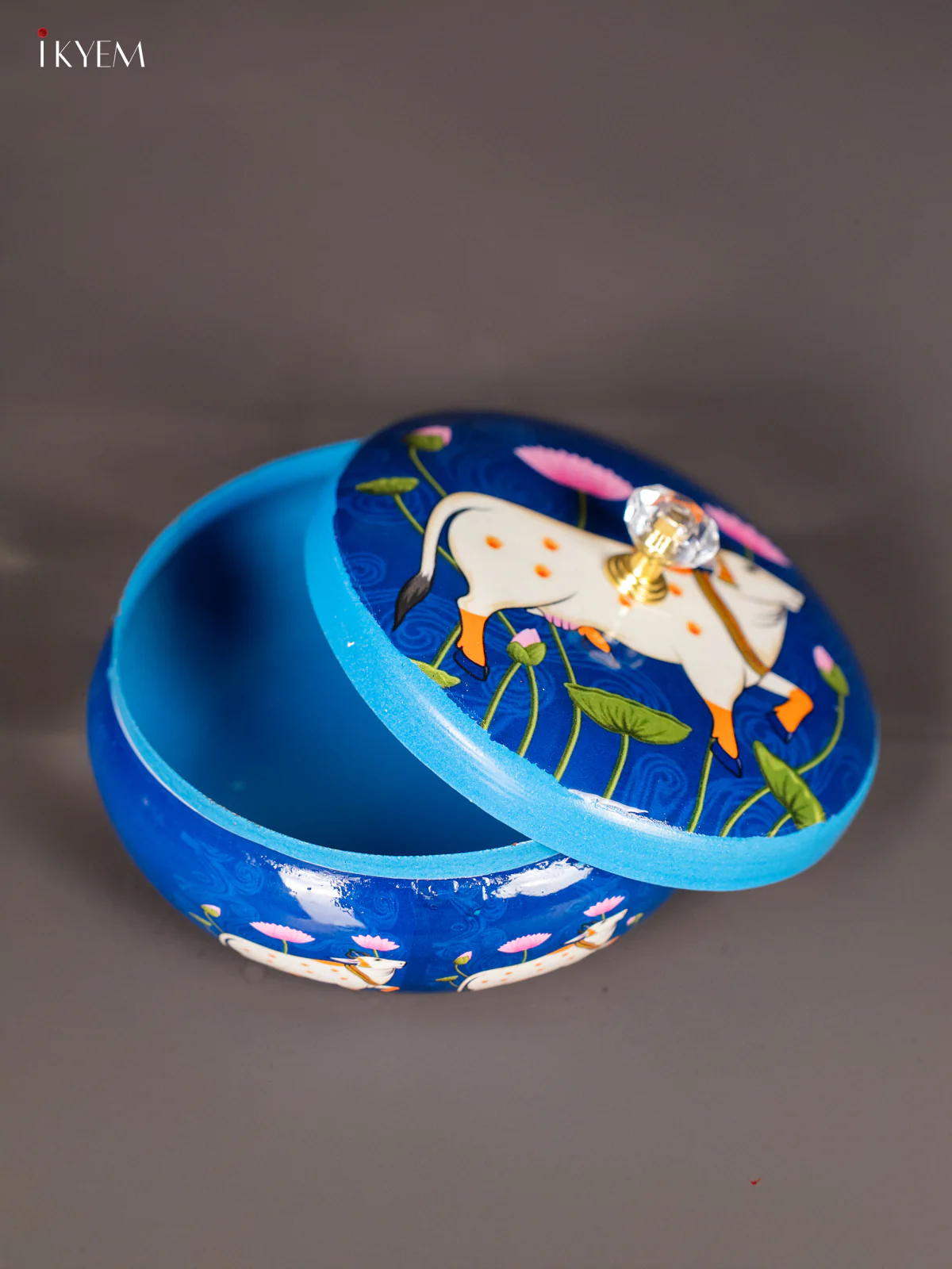 Cow Digital Printed Dryfruit nuts jar - Blue - 5 Inch - KK01128 - Image 3