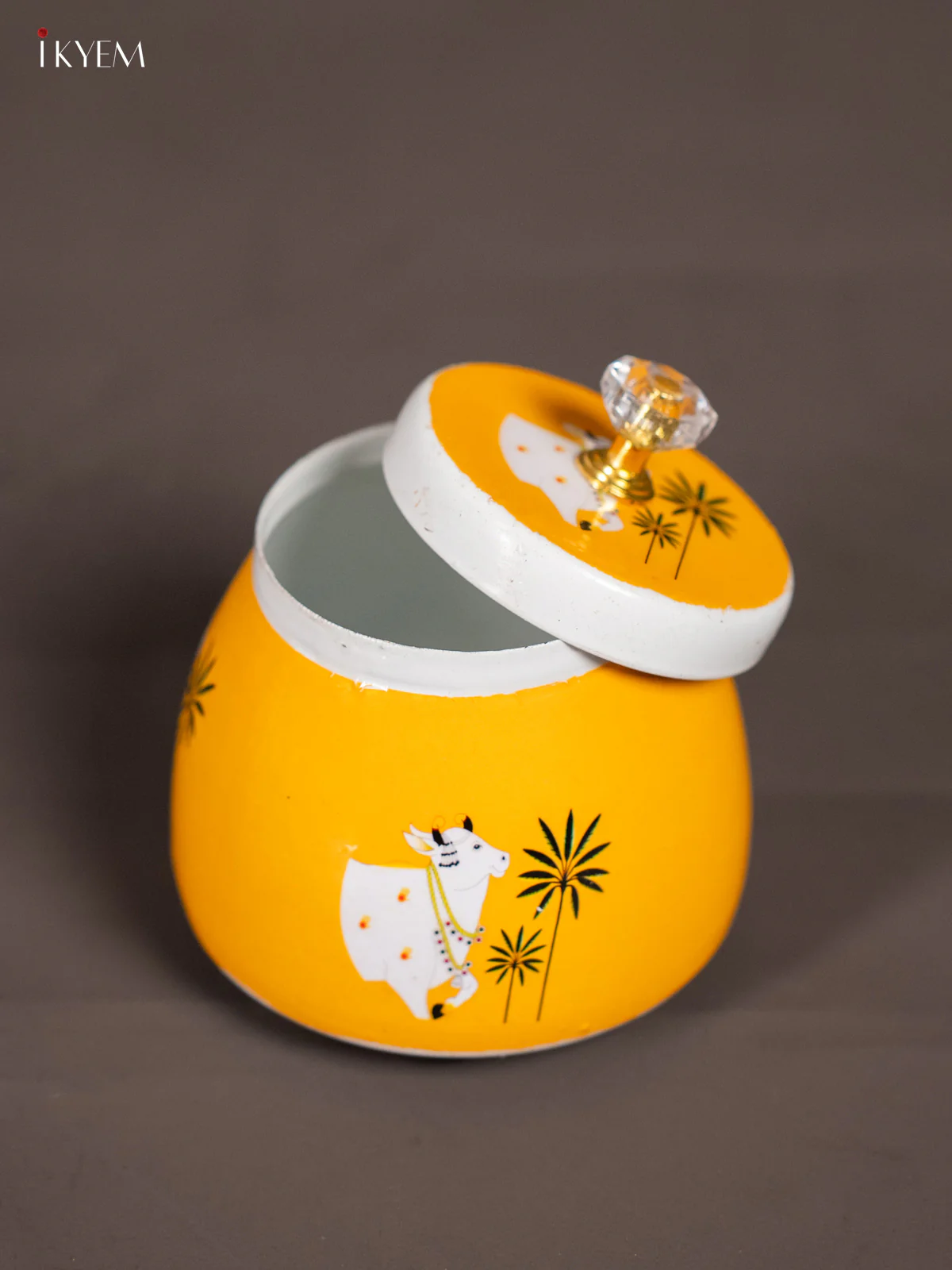 Yellow Digital Printed Cow & Calf Dry Fruit Jar – 4 Inch - KK01134 - Image 3