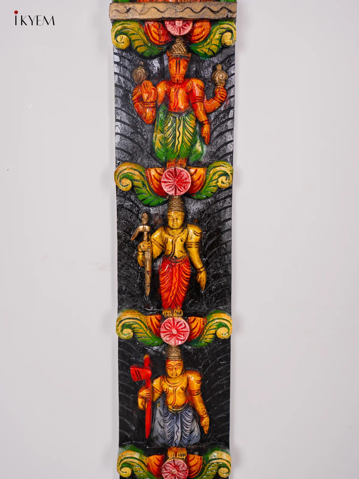 Hand-Painted Wooden Vertical Dasavatharam Panel Set - (48×6) Inch - KK01152 - Image 3