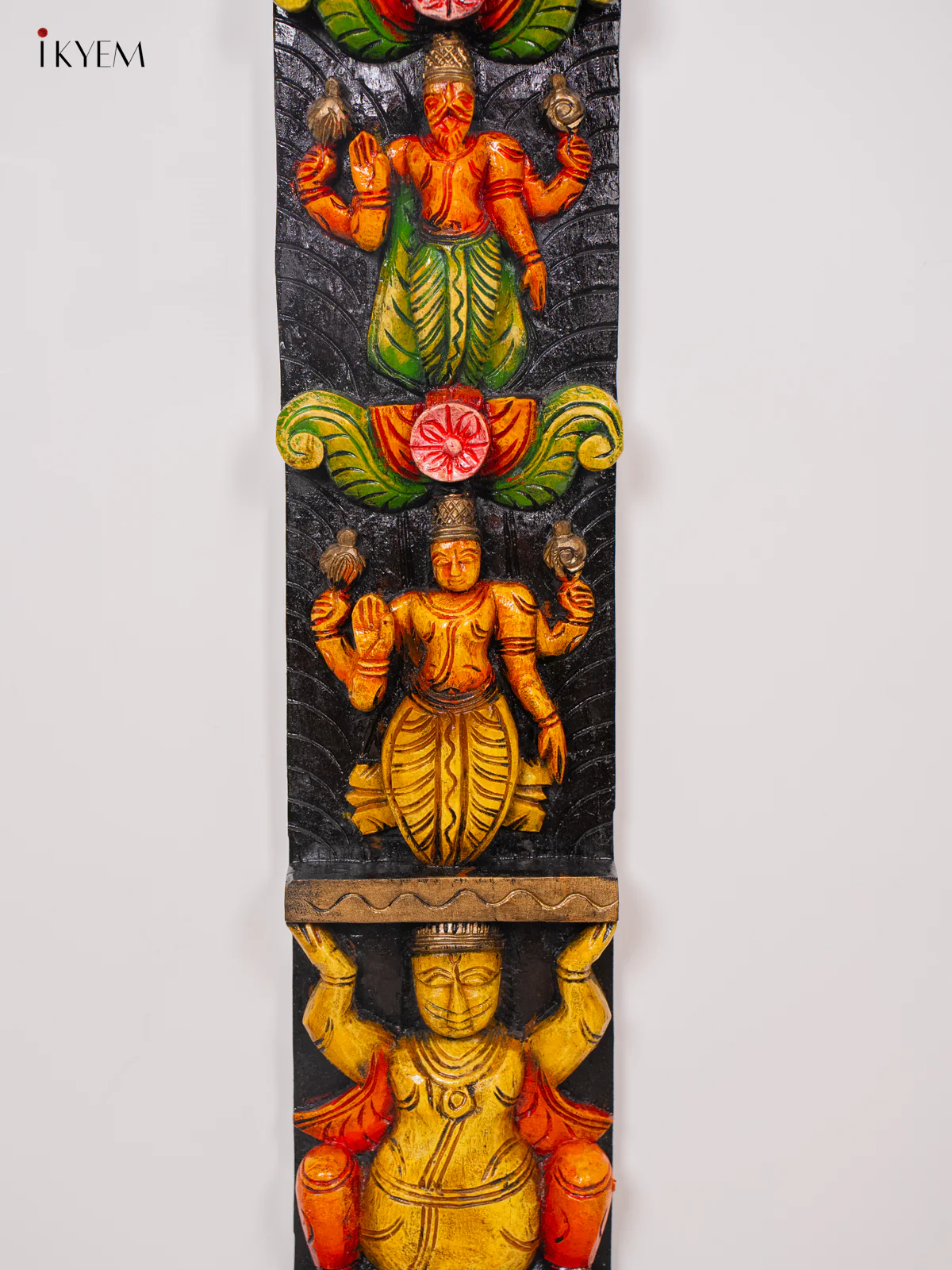 Hand-Painted Wooden Vertical Dasavatharam Panel Set - (48×6) Inch - KK01152 - Image 4