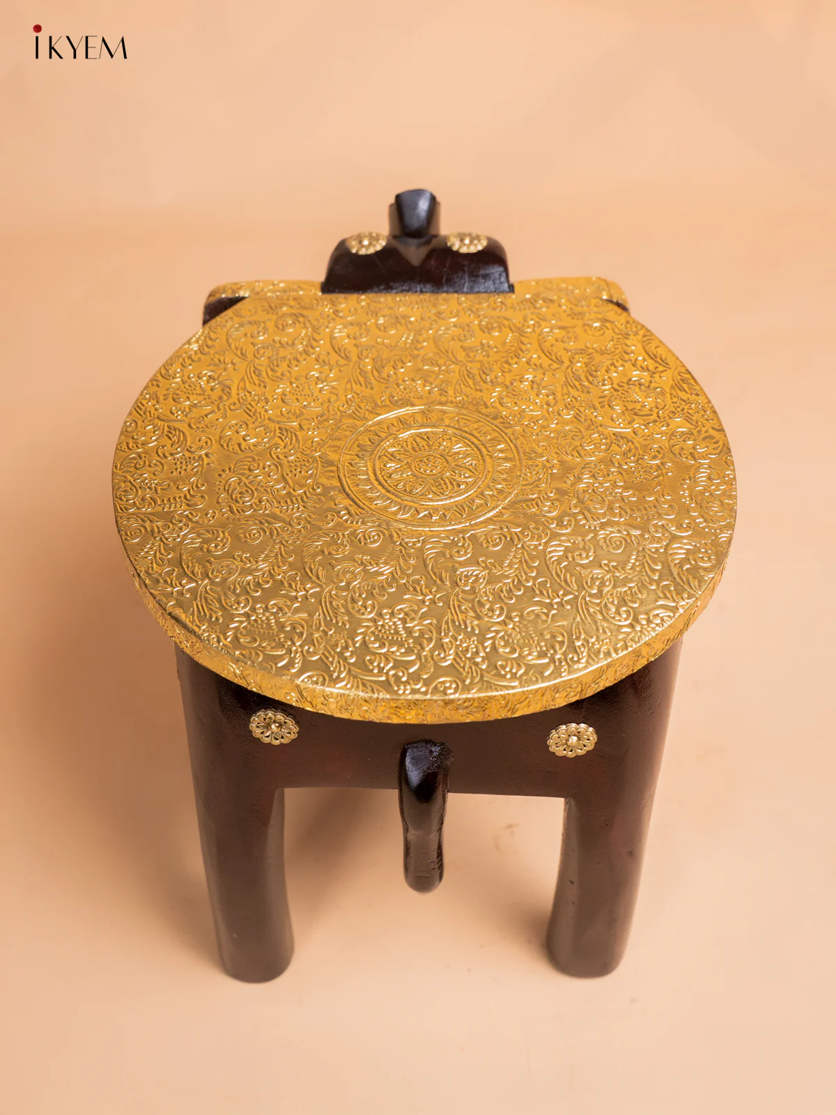 Brass Fitted Elephant Stool - 12 Inches - KK05115 - Image 4