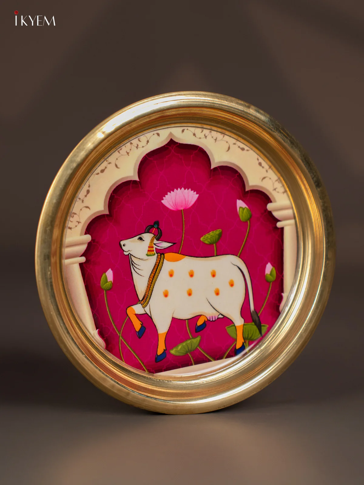 Purple Cow Digital Printed Brass Plate – 6 Inch - KK11138 - Image 2