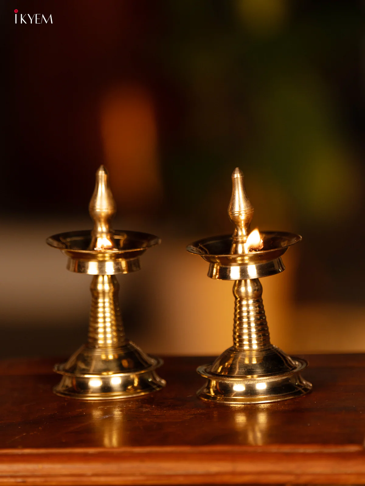 Brass Kerala Diya Set of 2 - 6 Inch - KK26123