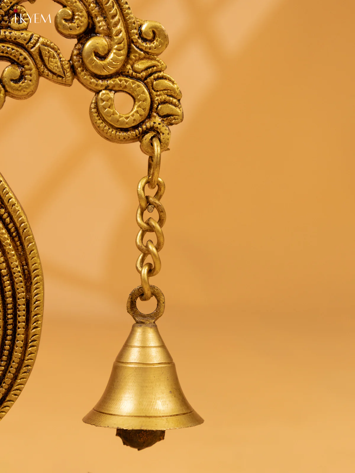 Brass Peacock Diya with Chowki & Bells -12.2 Inch- KK26162 - Image 4