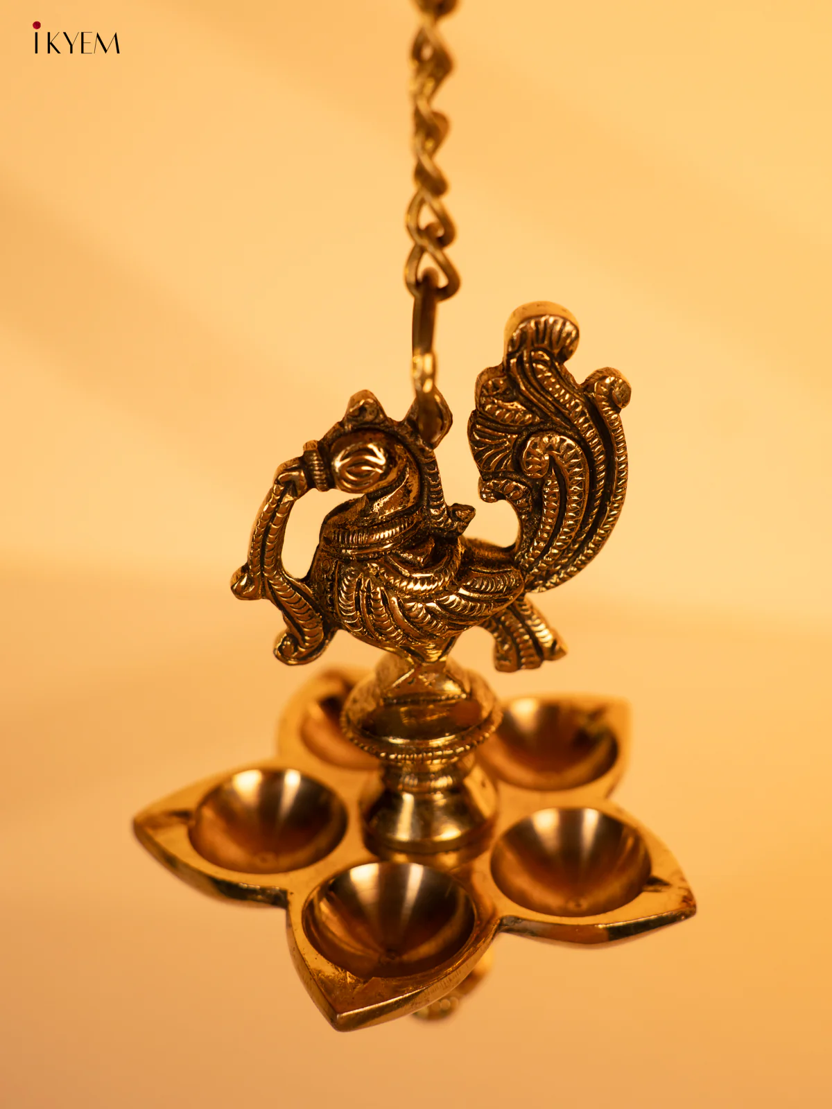 Brass Annapakshi 5-face Hanging Diya - KK26166 - Image 4