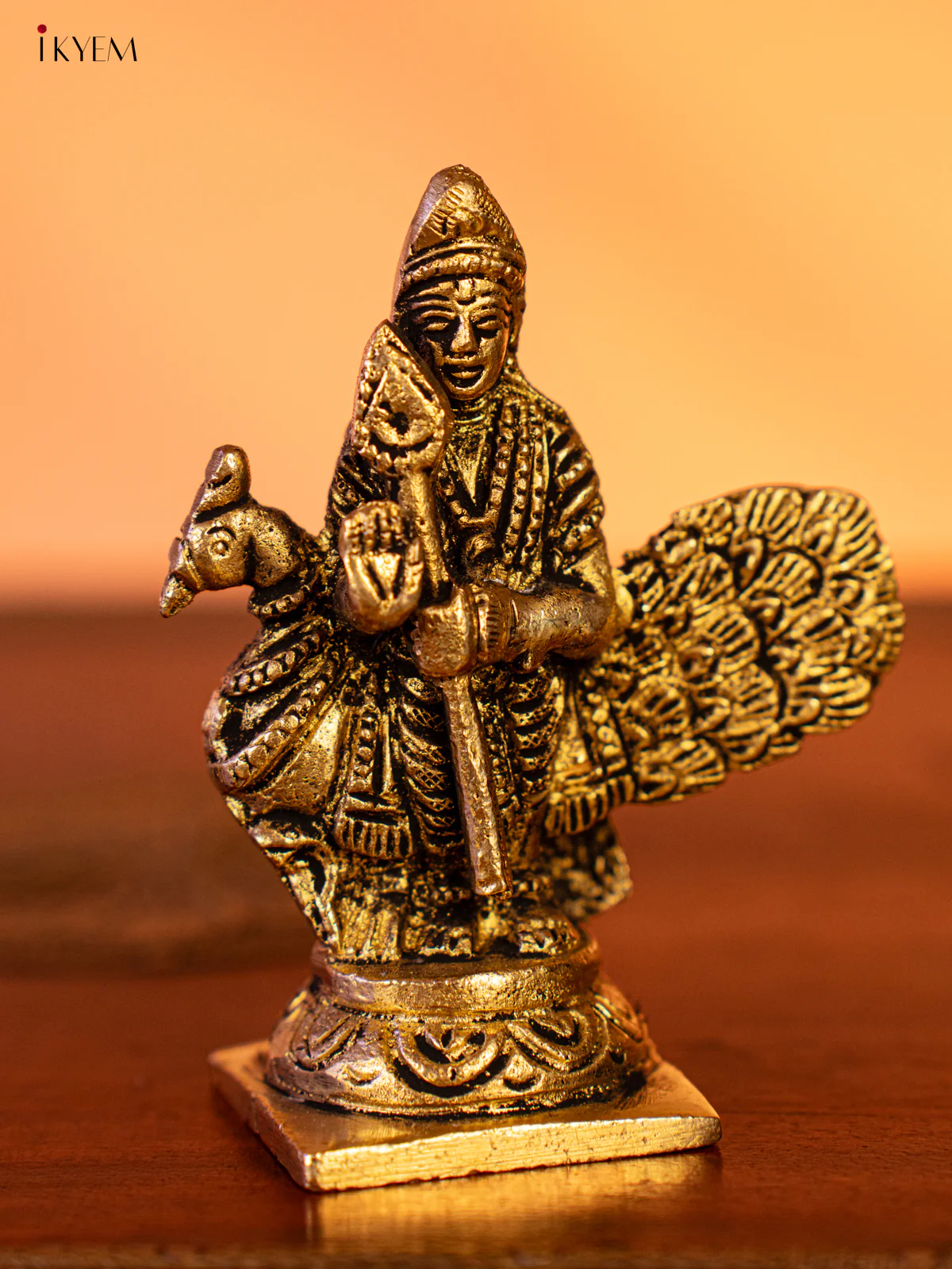 Brass Murugar With Peacock Idol - KK26179 - Image 2