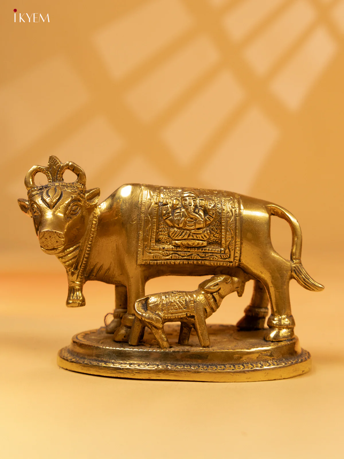 Brass Cow & Calf Antique Small- 3 Inch - KK26181