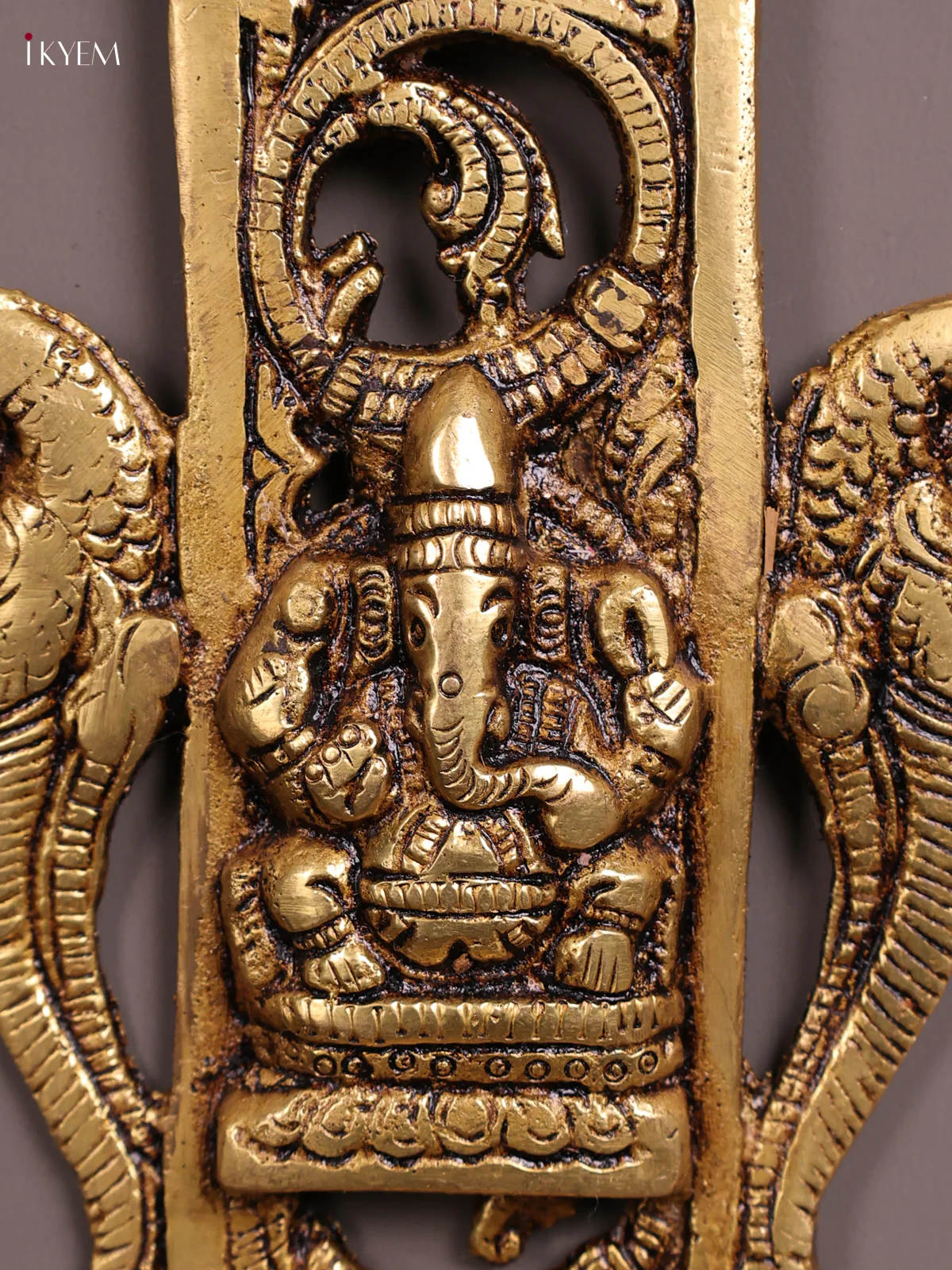 Brass Ganesha Lakshmi Wall Hanging Diya (Set of 2) - KK26182 - Image 3