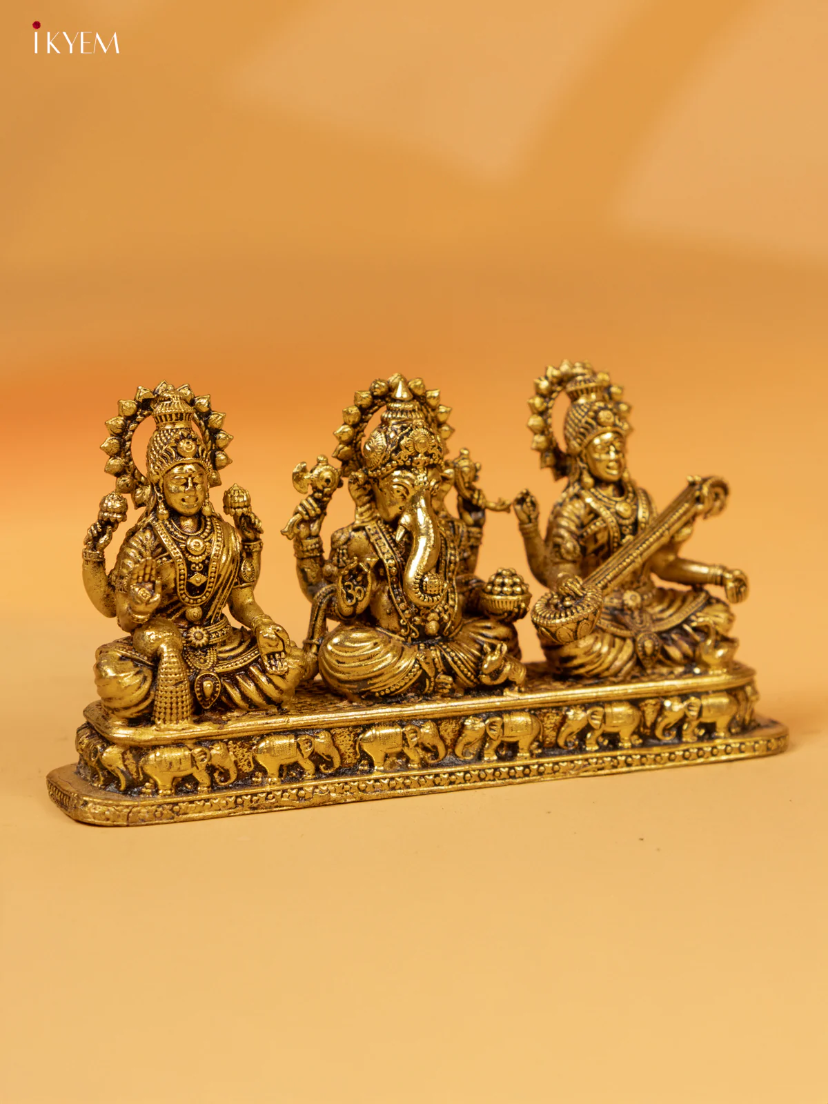 Brass Ganesh Lakshmi Saraswathi Idol 3 Inch - KK26205 - Image 2