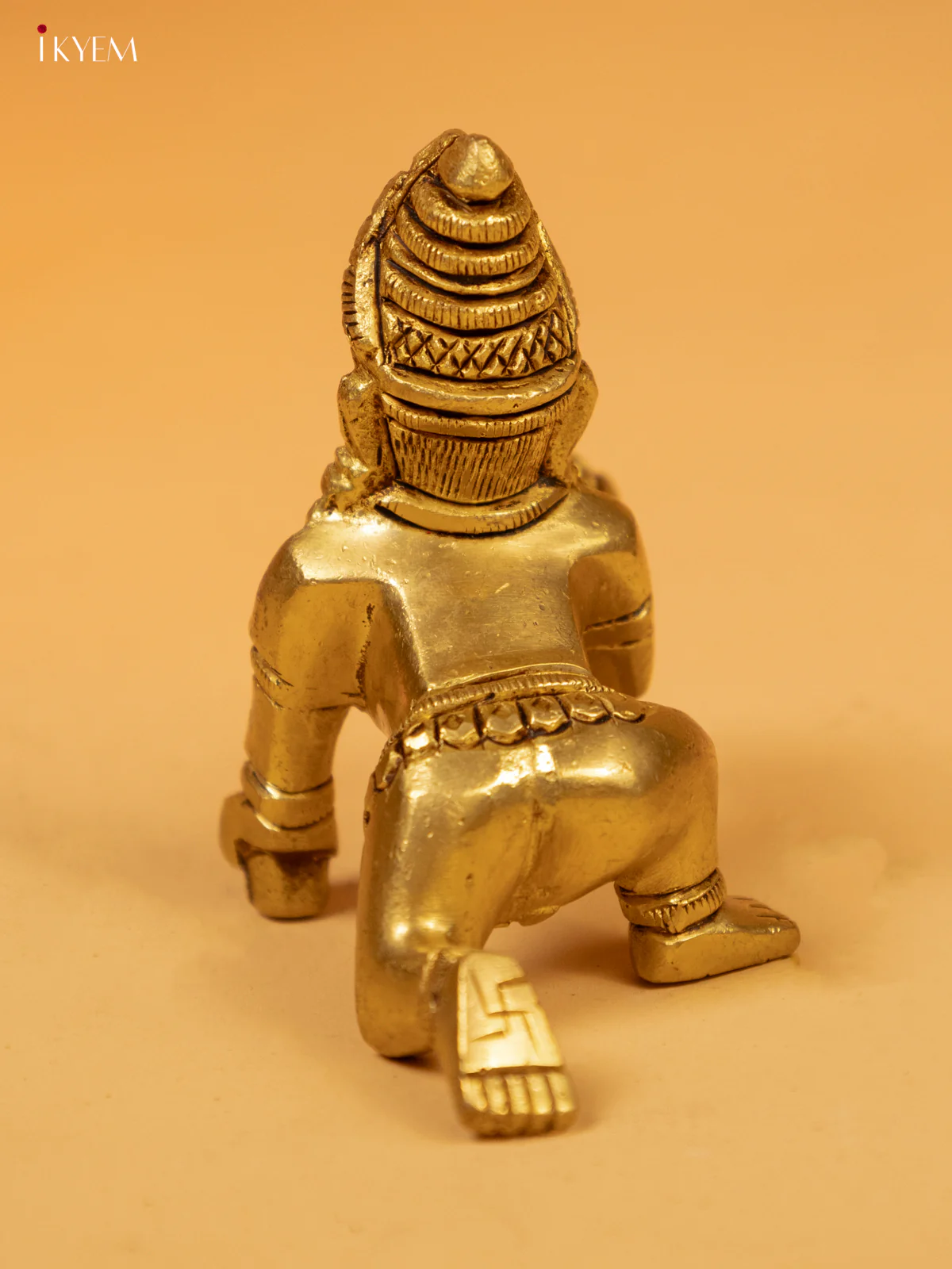 Brass Krishna with Laddu Idol - 3 Inch- KK26222 - Image 3