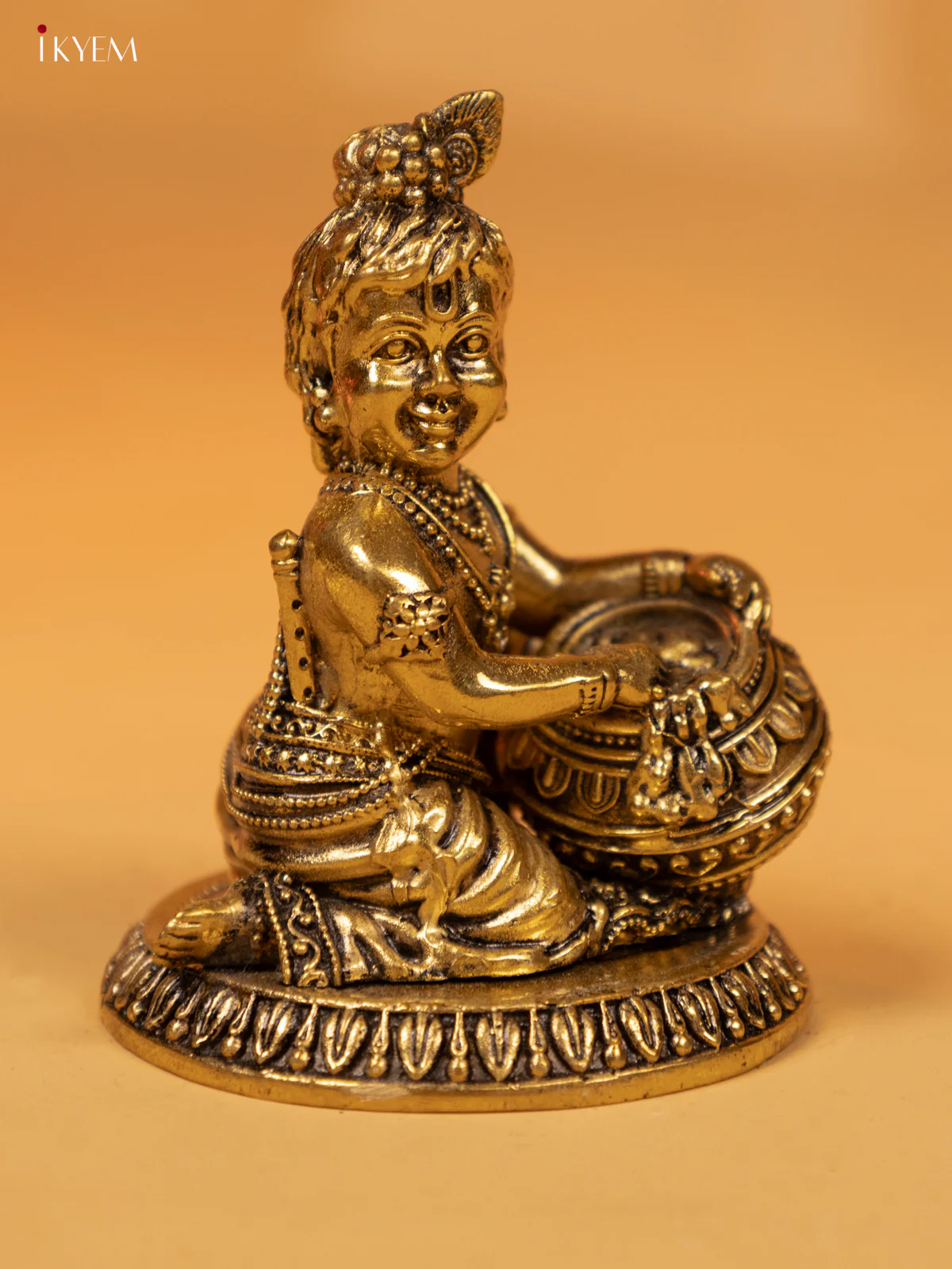 Brass Matki Krishna 4 Inch - KK26223 - Image 2