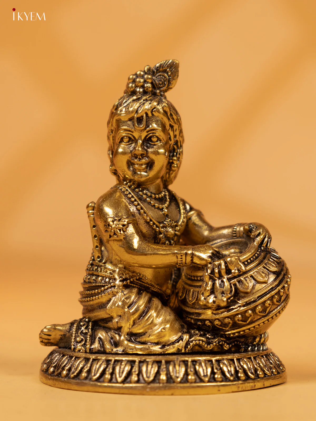 Brass Matki Krishna 4 Inch - KK26223 - Image 5