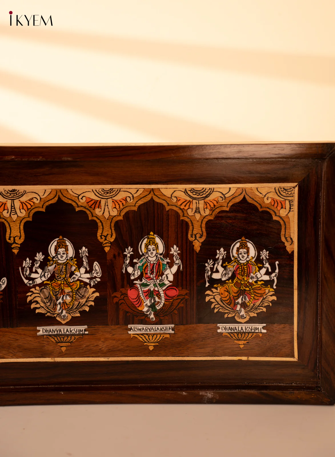 Ashtalakshmi Mysore Rosewood Inlay Panel - (10×31) Inch - KK26258 - Image 5