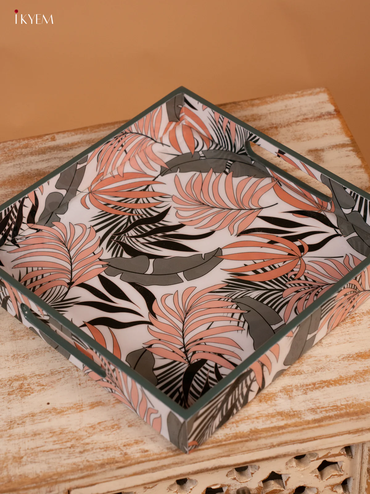 Digital Printed Square Tray (10x10) - Floral - KL03118 - Image 2