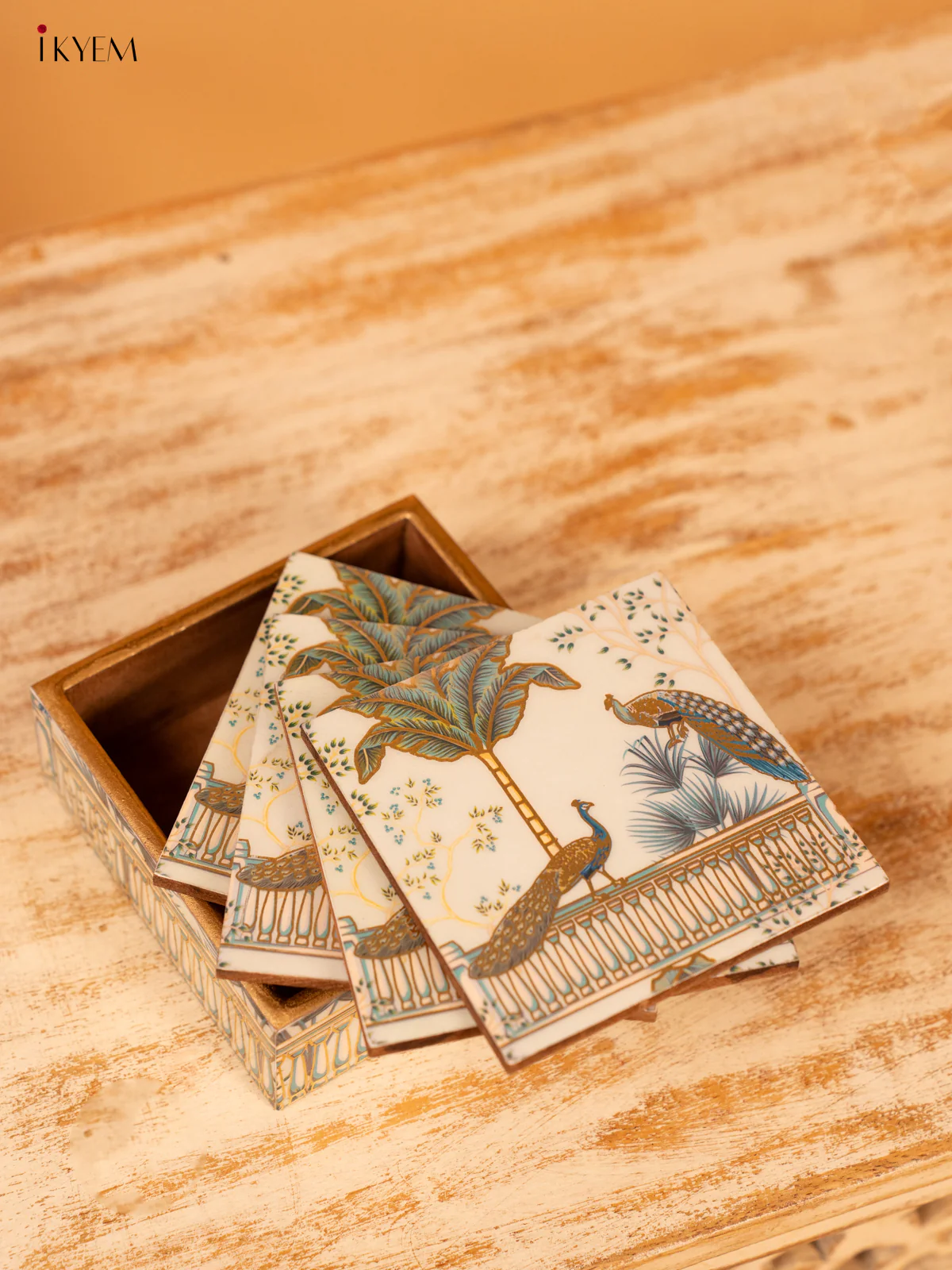 Digital Printed Coaster (Set of 6) - Peacock - KL03137