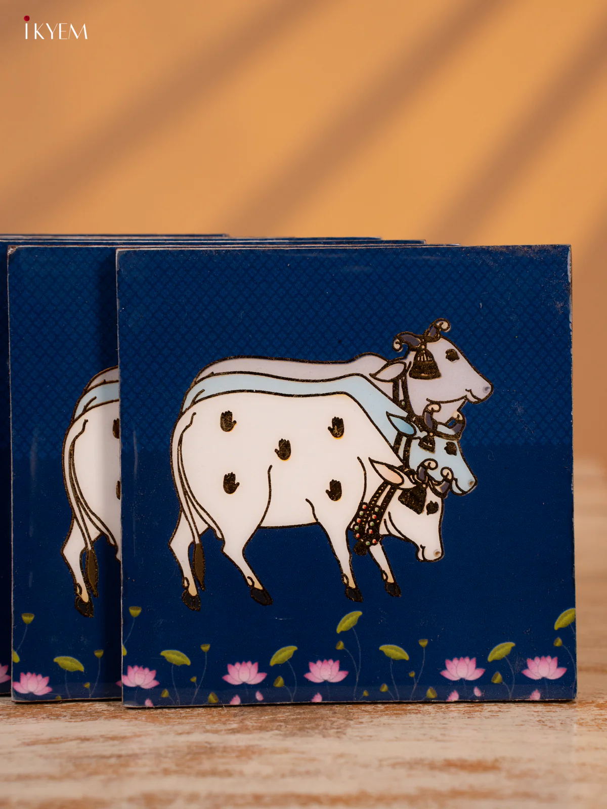 Digital Printed Coaster (Set of 6) - Pichwai Blue - KL03139 - Image 3