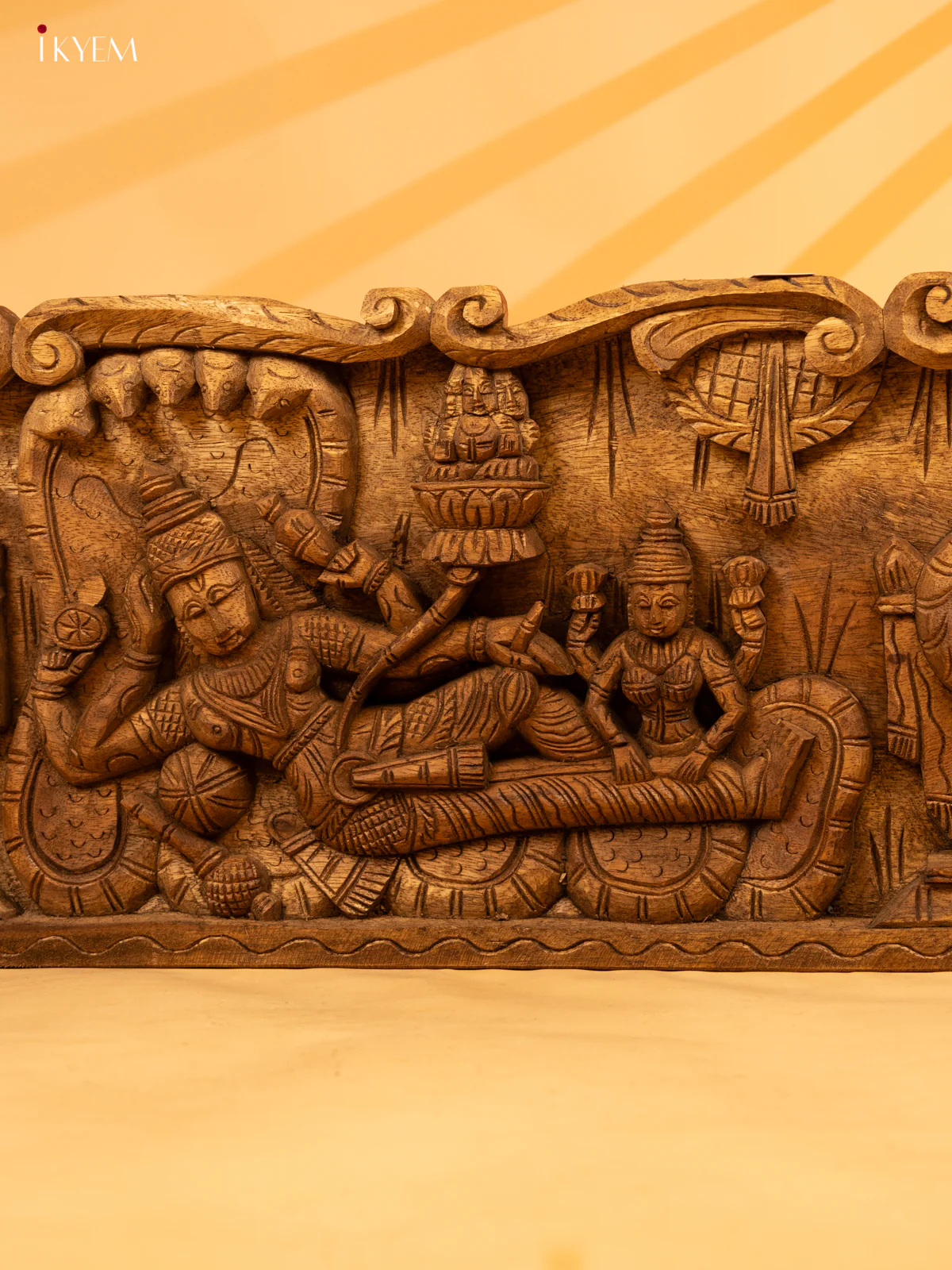 Wooden Hand Carved Vishnu Panel - KL05132 - Image 2