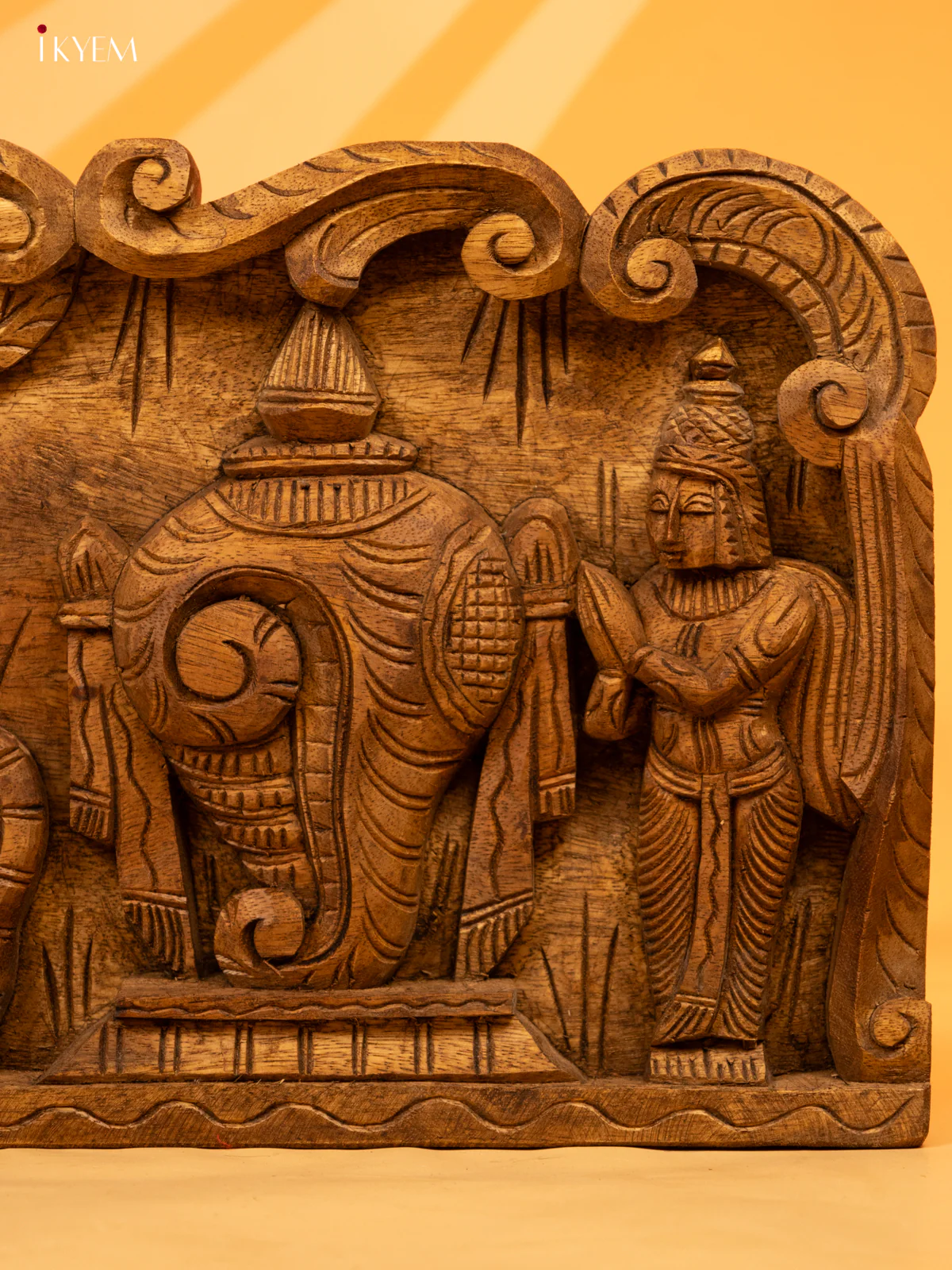Wooden Hand Carved Vishnu Panel - KL05132 - Image 3