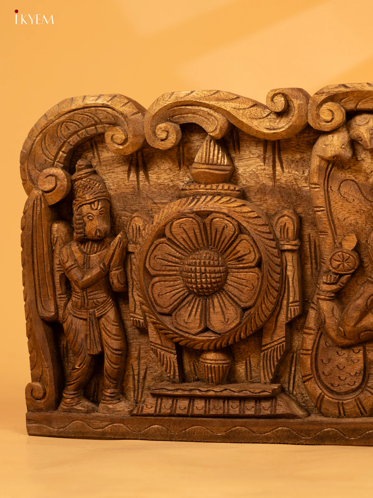 Wooden Hand Carved Vishnu Panel - KL05132 - Image 4