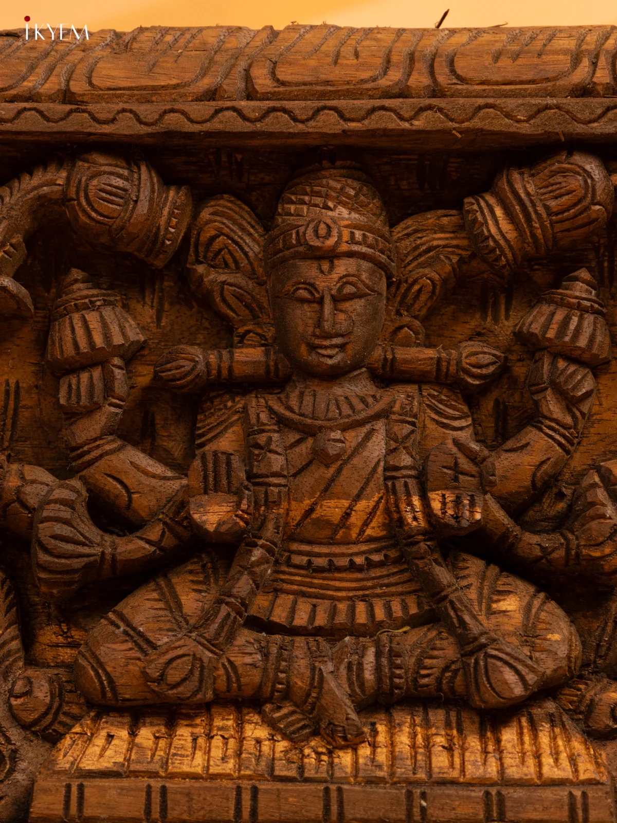 Wooden Gajalakshmi panel - KL05134 - Image 2