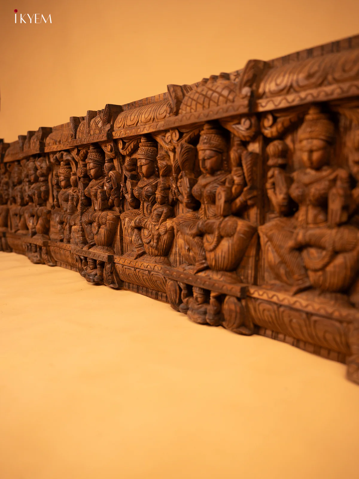 6 Foot Wooden Hand Carved Astalakshmi Panel - KL05137