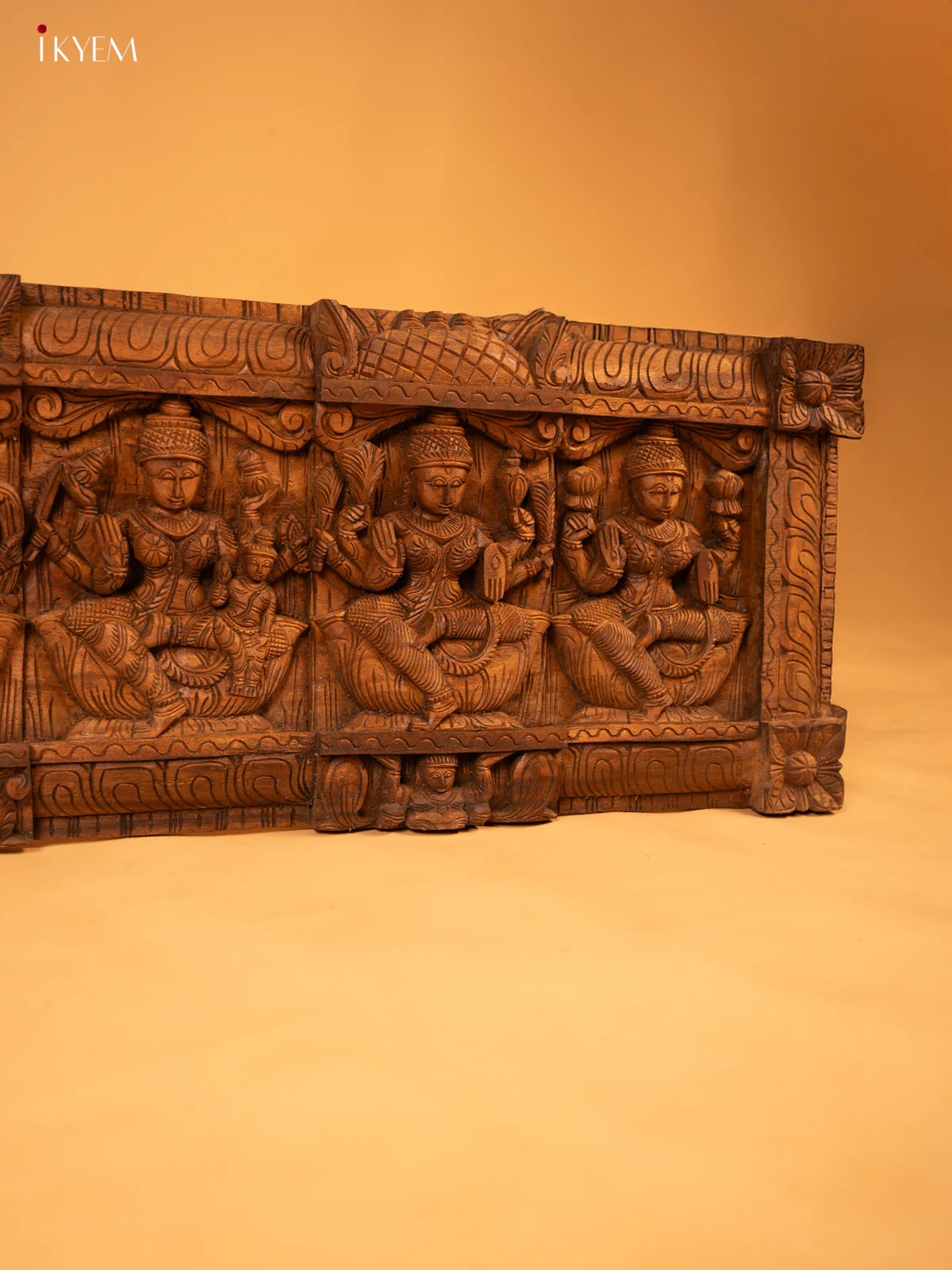 6 Foot Wooden Hand Carved Astalakshmi Panel - KL05137 - Image 10