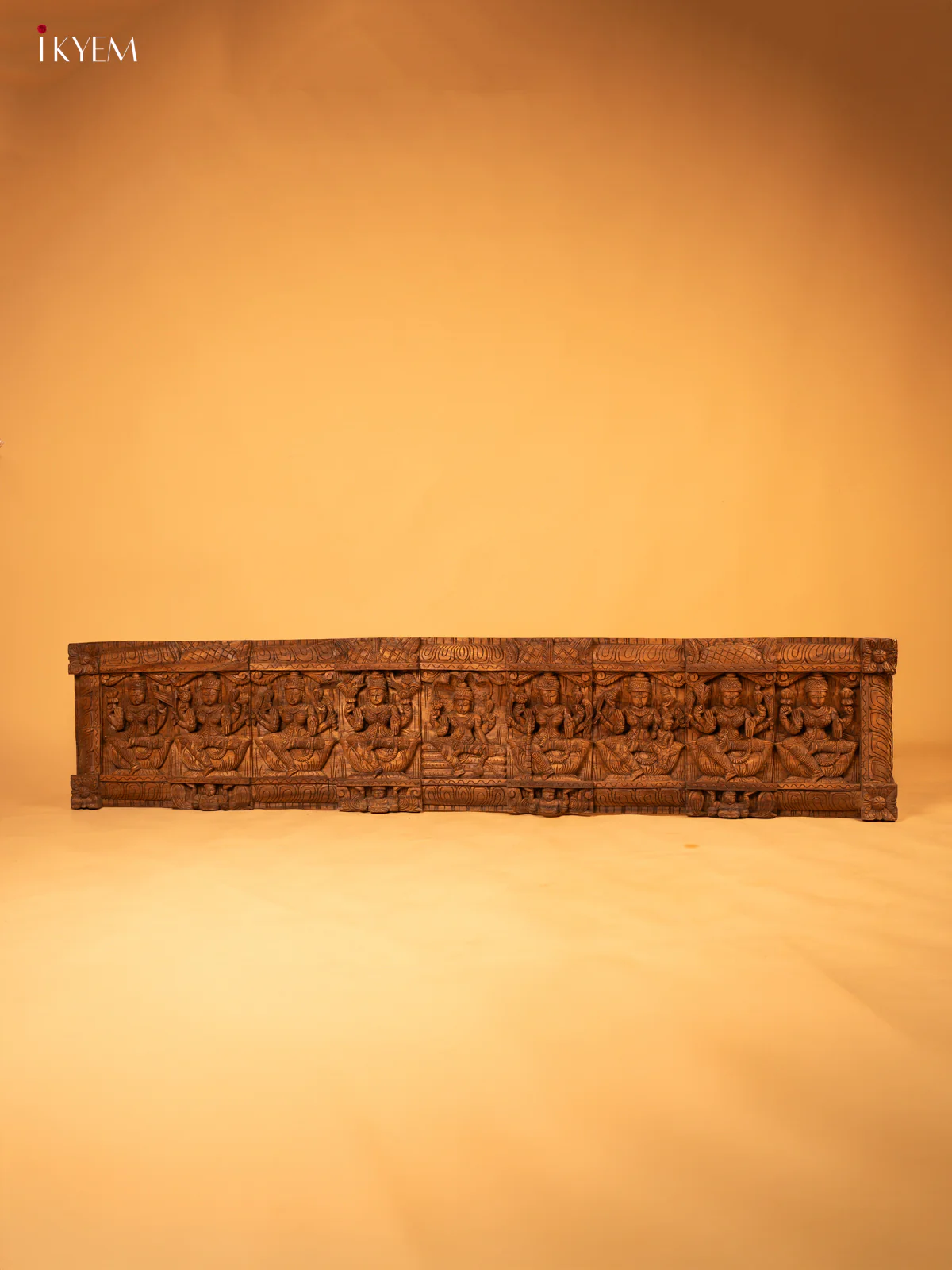 6 Foot Wooden Hand Carved Astalakshmi Panel - KL05137 - Image 2