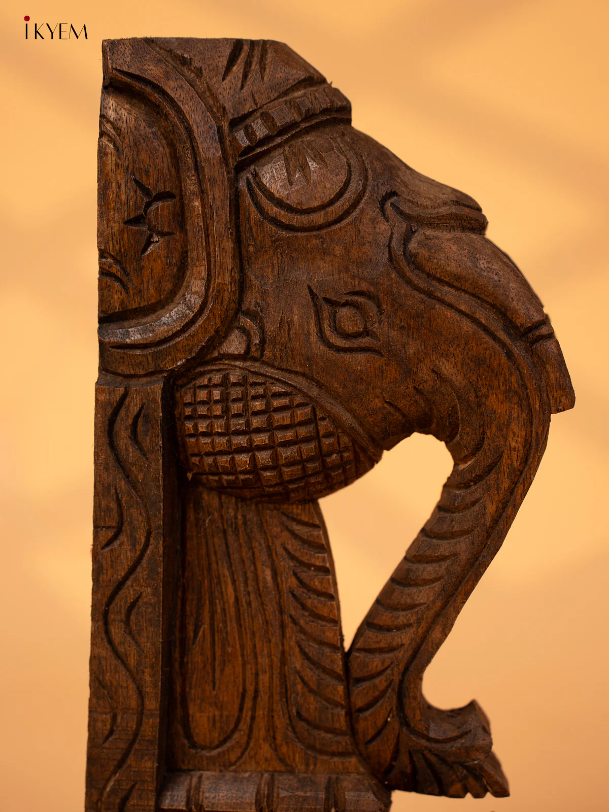 Hand Carved Wooden Yazhi Bracket - Elephant (6x2x12) - KL10112 - Image 5