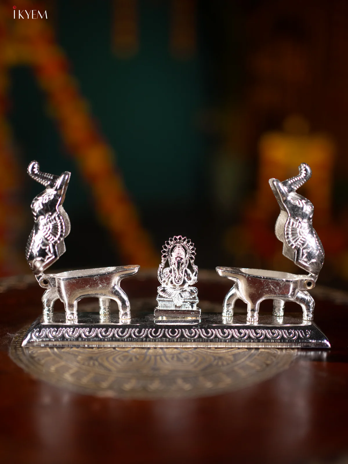 Elephant Kumkum Holder with Ganesha - KL13121 - Image 2