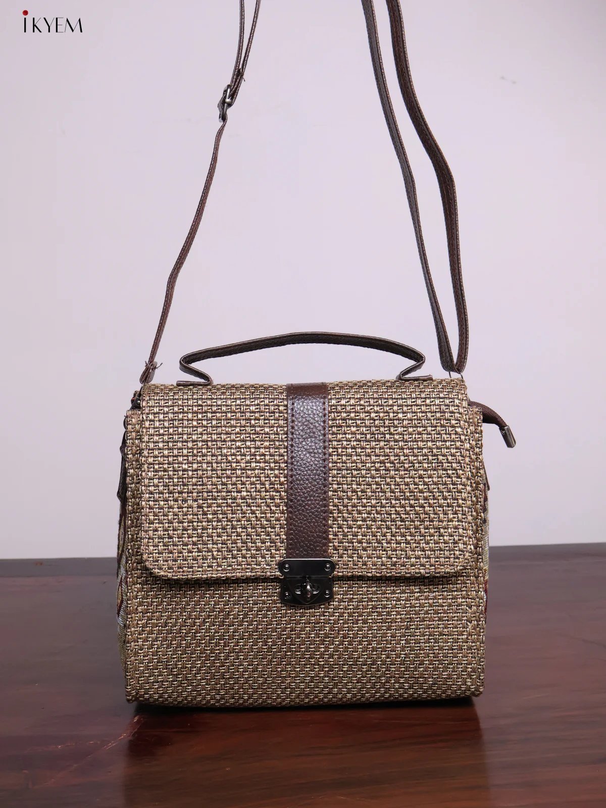 Jacquard Sling Bag - Brown - KL20118 - Image 2