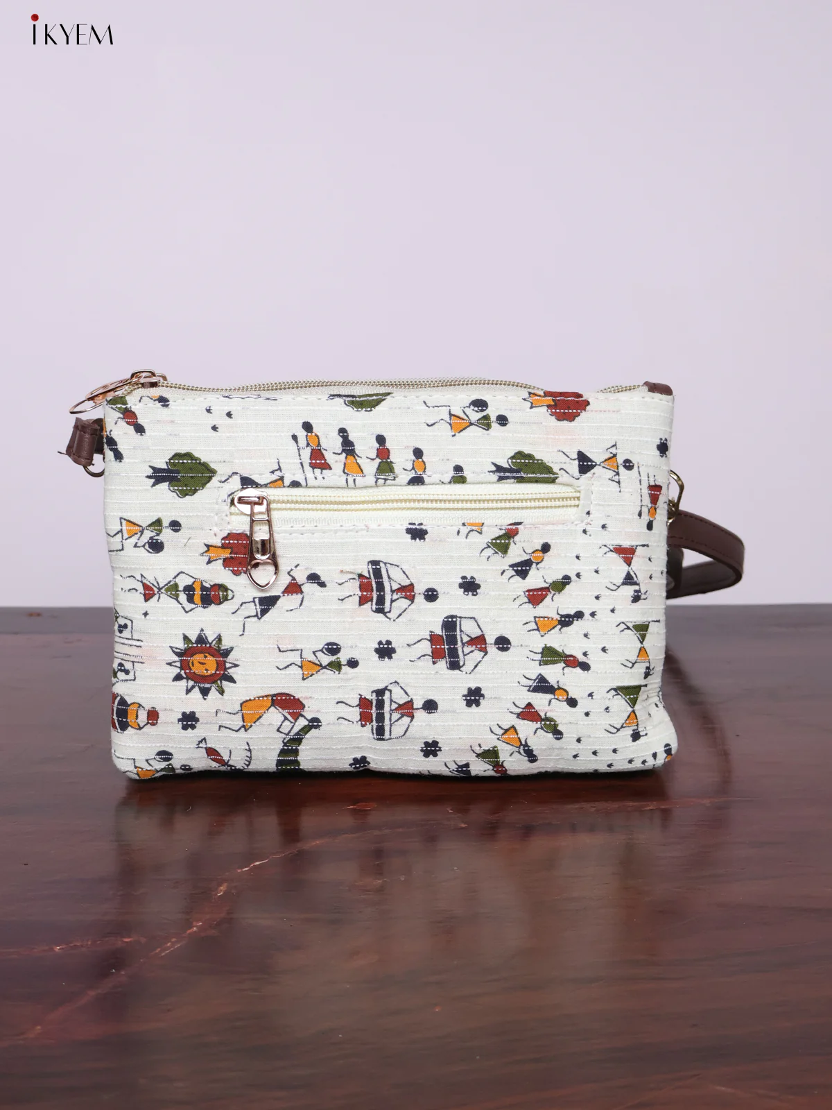 Cotton Printed Sling Bag - White - KL20121 - Image 6