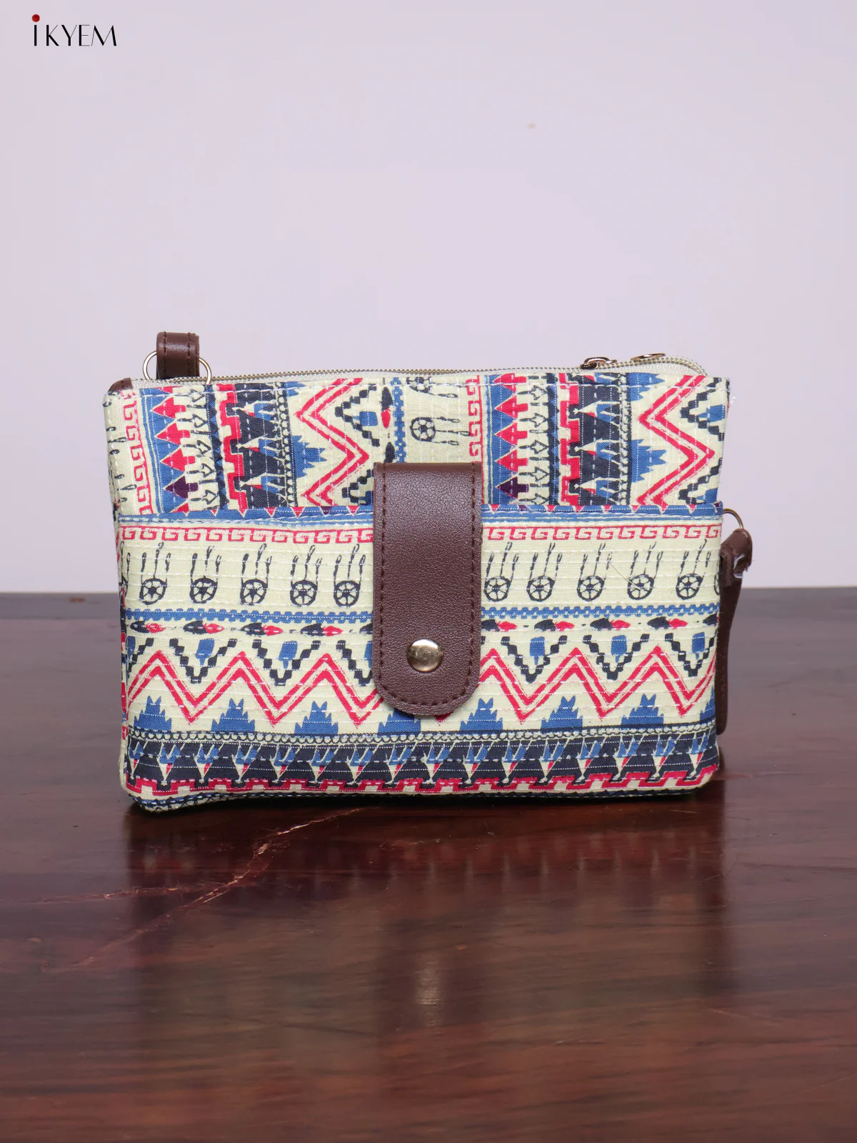 Cotton Printed Sling Bag - Pista Green - KL20124 - Image 2