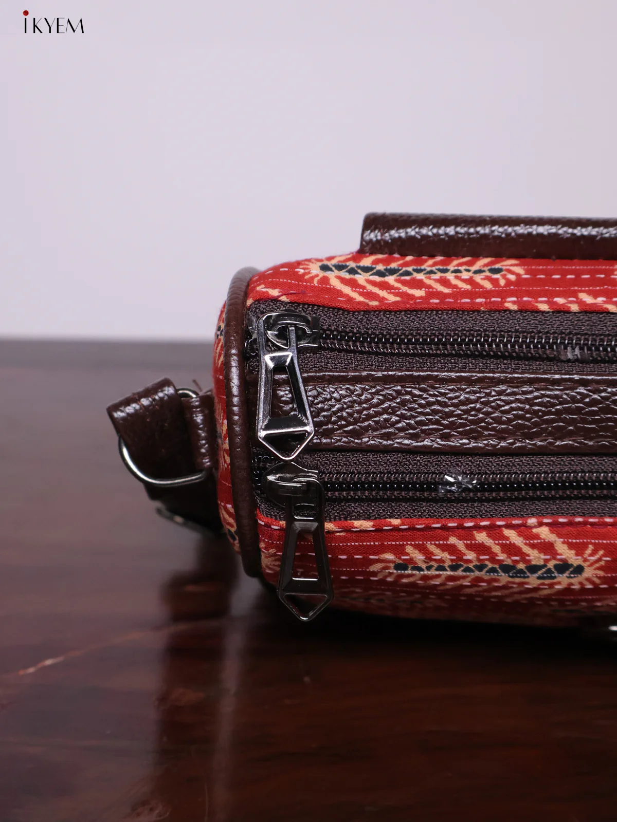 Cotton Printed Sling Bag - Brick Red - KL20136 - Image 3